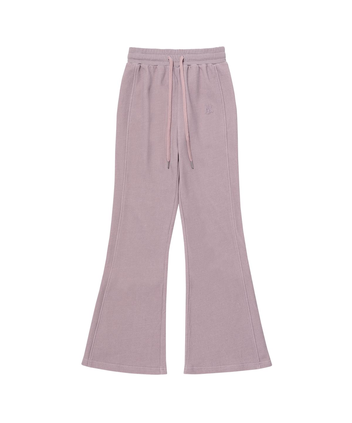 우알롱(WOOALONG) Signature pigment boots-cut pants - DUSTY PINK
