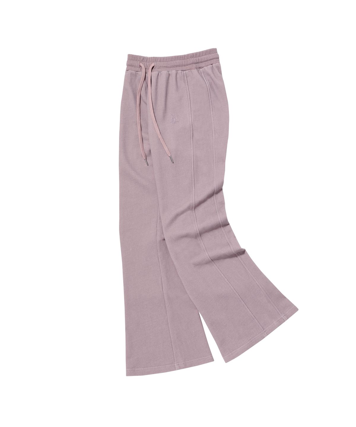 우알롱(WOOALONG) Signature pigment boots-cut pants - DUSTY PINK