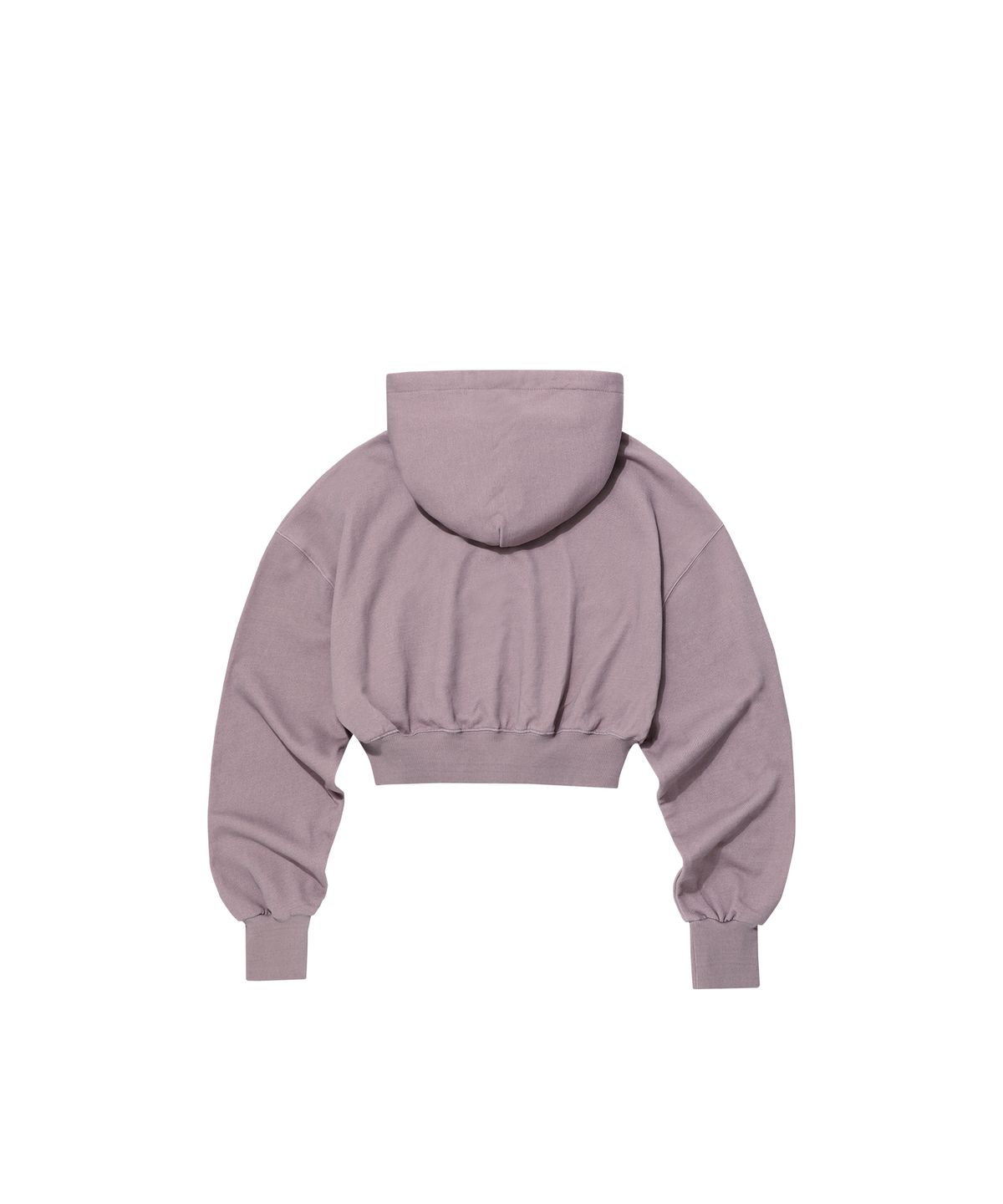 우알롱(WOOALONG) Signature pigment crop hood zip-up - DUSTY PINK