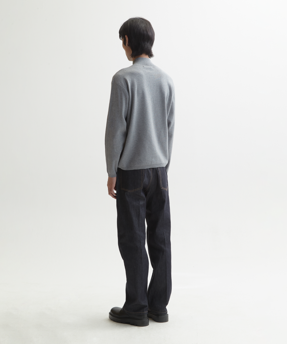 넌블랭크(NONBLANK) 모크넥 니트_MEDIUM GREY