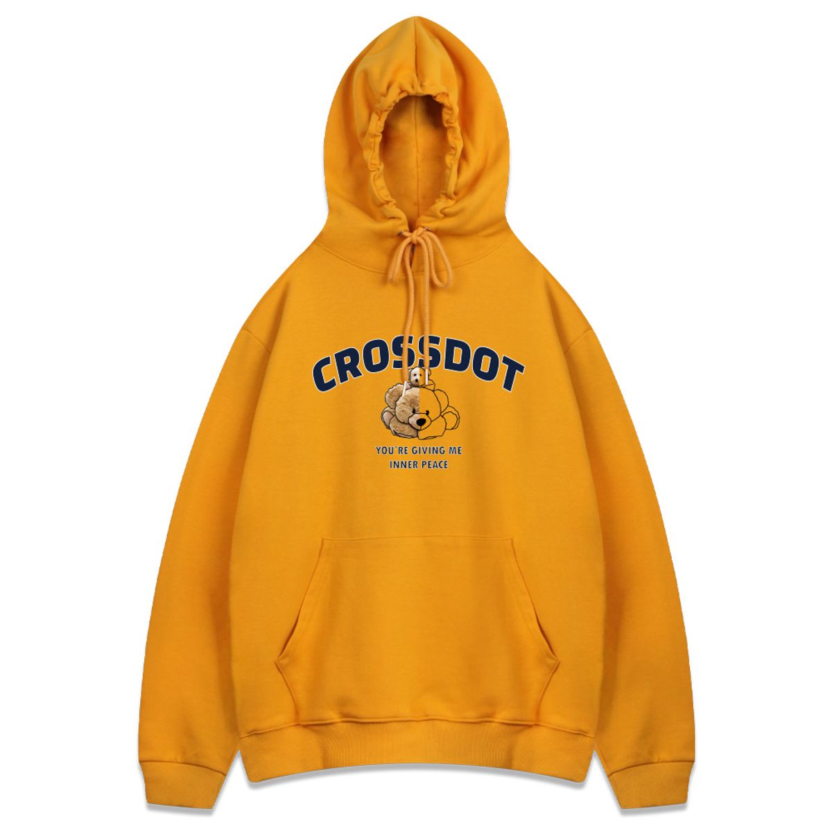 크로스닷(CROSSDOT) 아치하프베어 오버핏 후드티셔츠 5 Color [CID_0034]