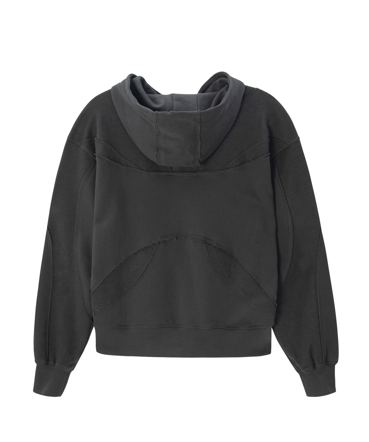 언지미크(UNGIMMICK) CONTRAST REVERSE FABRIC HOODIE (CHARCOAL)