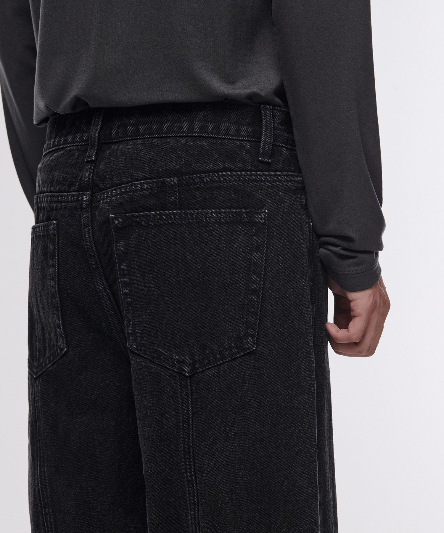 ★MUSINSA STANDARD★ Straight paneled back slit denim pants MUSINSA | MUSINSA STANDARD Straight paneled back slit denim
