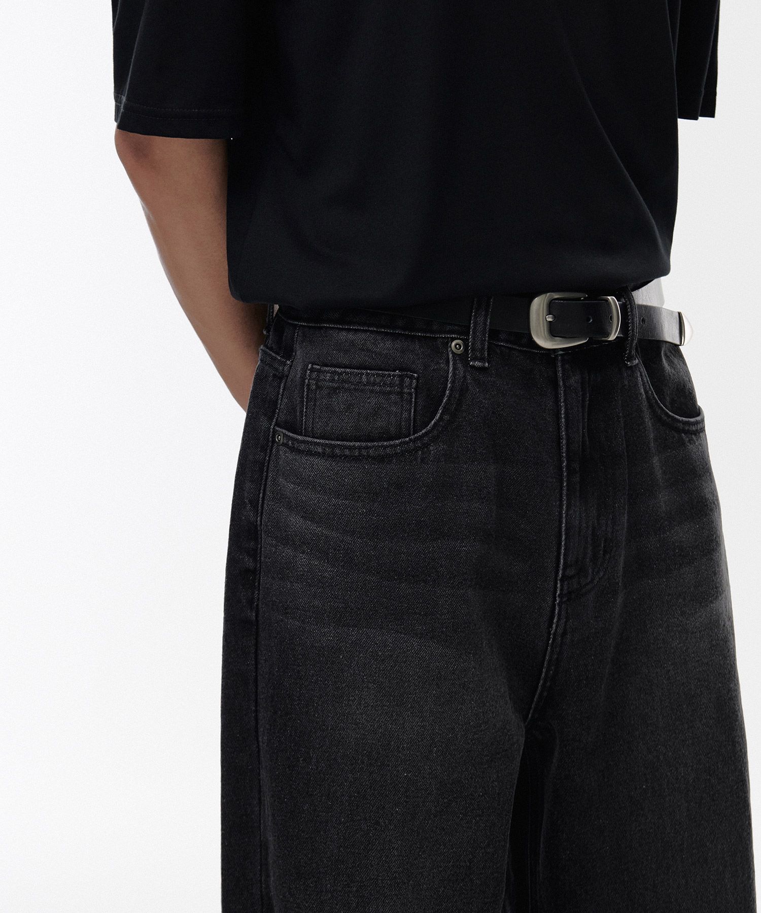 ★MUSINSA STANDARD★ Destroyed Knee Wide Denim Pants Dark Bl MUSINSA | MUSINSA STANDARD Destroyed Knee Wide Denim Pants