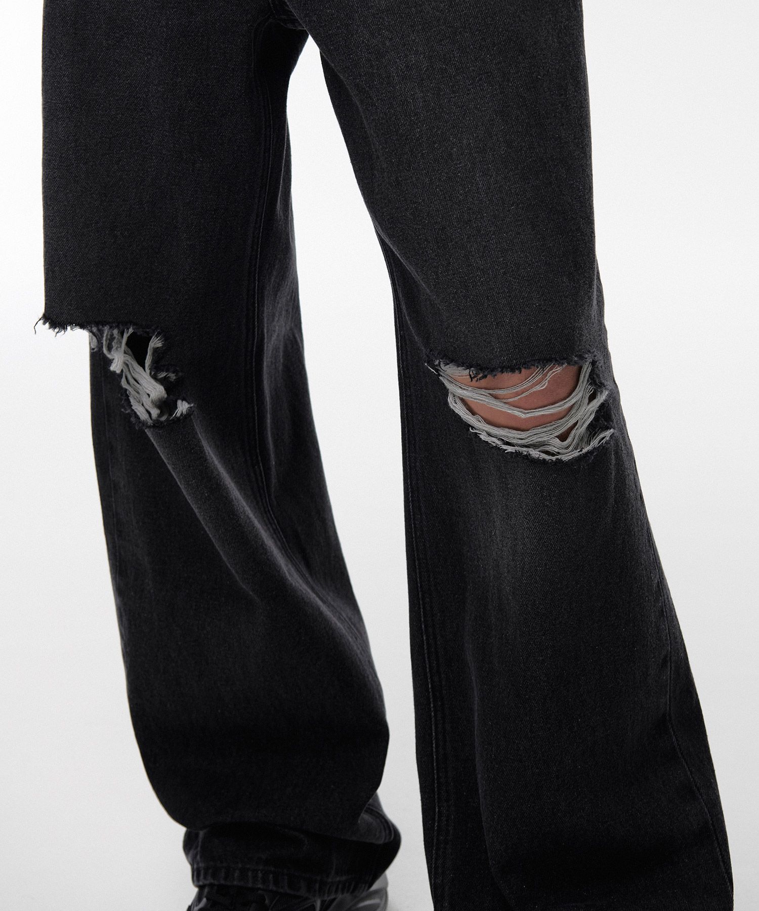 ★MUSINSA STANDARD★ Destroyed Knee Wide Denim Pants Dark Bl MUSINSA | MUSINSA STANDARD Destroyed Knee Wide Denim Pants