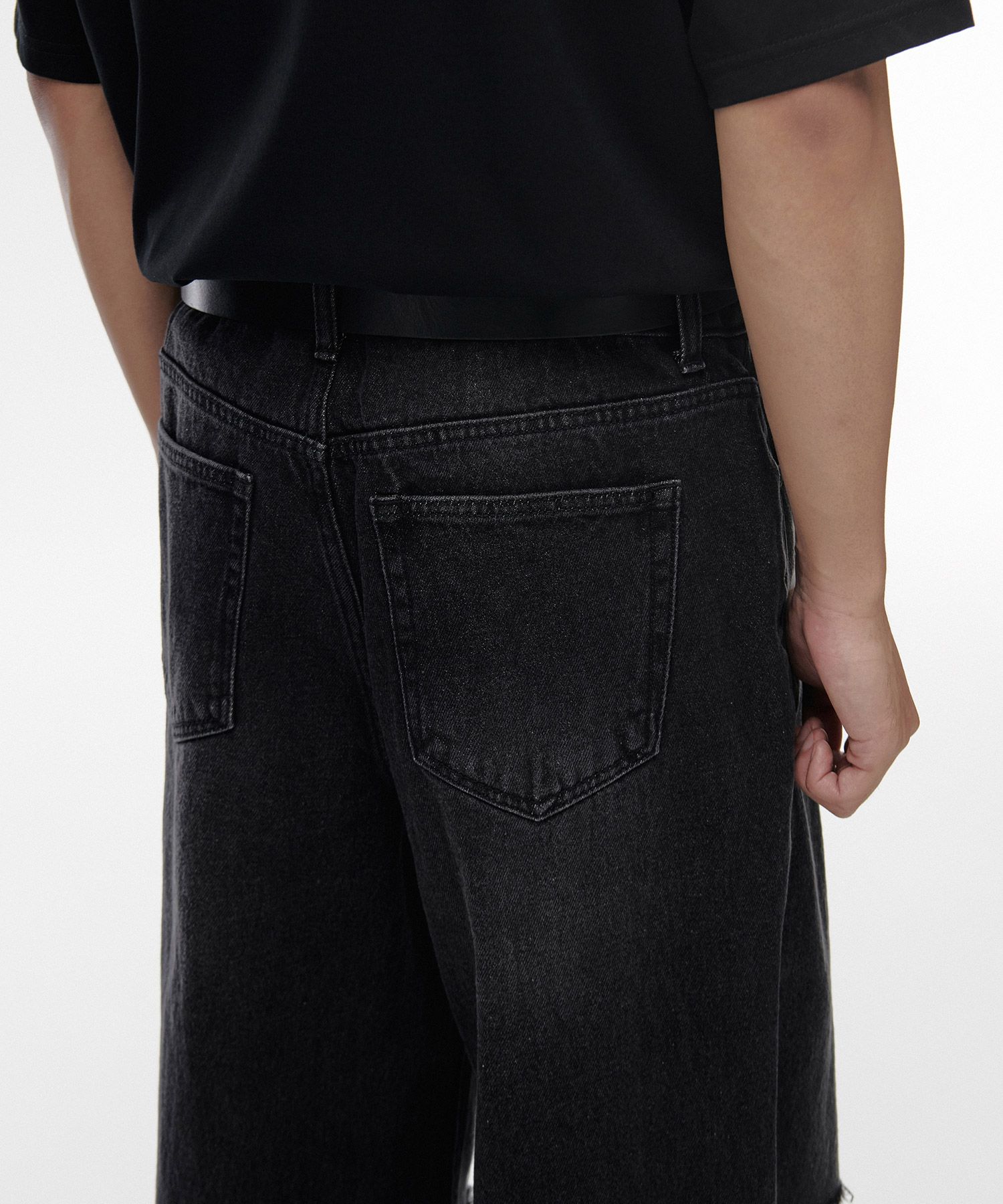 ★MUSINSA STANDARD★ Destroyed Knee Wide Denim Pants Dark Bl MUSINSA | MUSINSA STANDARD Destroyed Knee Wide Denim Pants