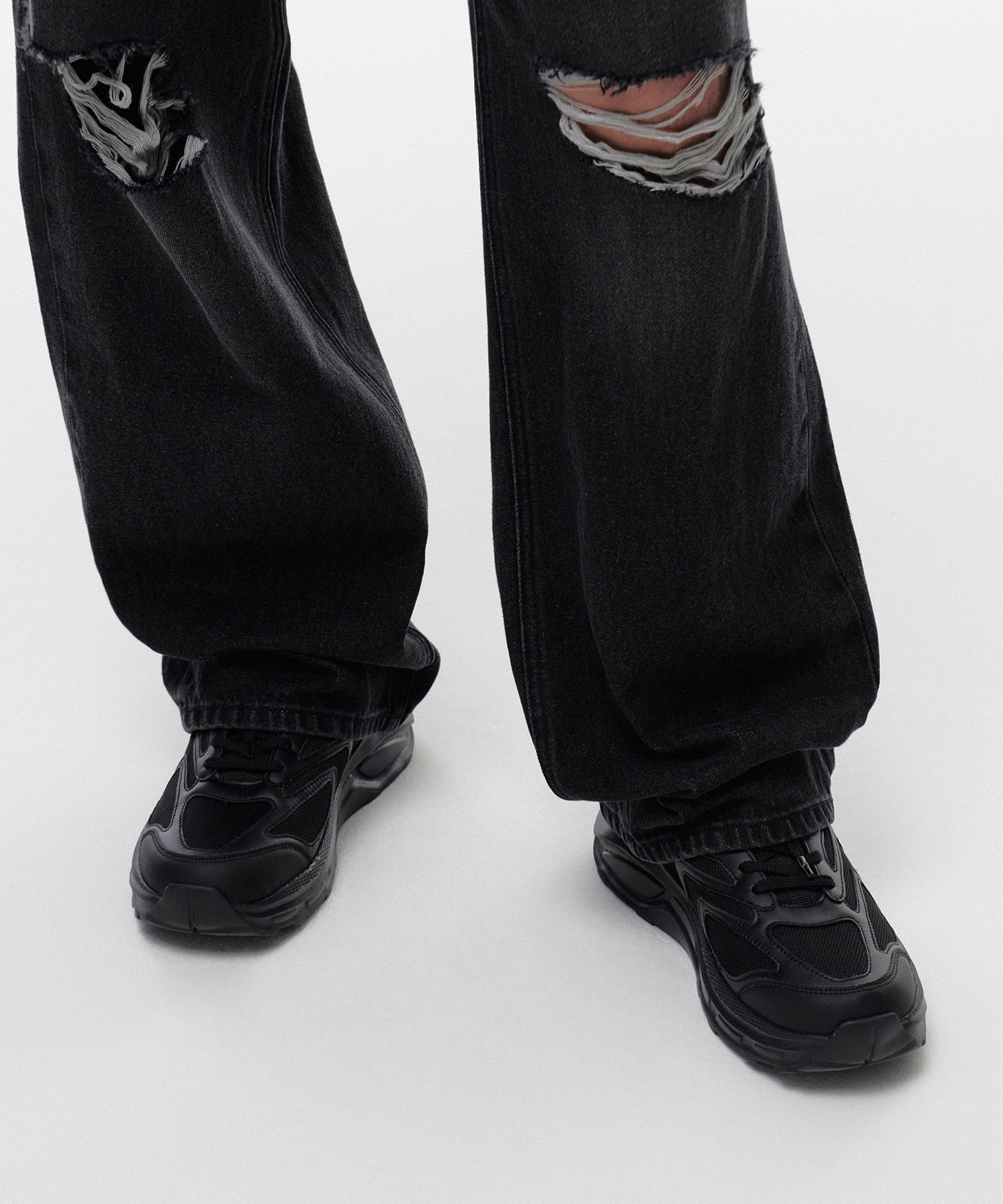★MUSINSA STANDARD★ Destroyed Knee Wide Denim Pants Dark Bl MUSINSA | MUSINSA STANDARD Destroyed Knee Wide Denim Pants