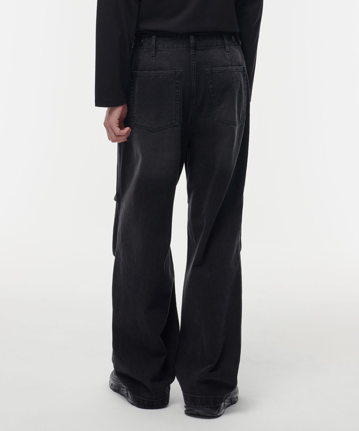 ★MUSINSA STANDARD★ Denim parachute cargo pants washed blac MUSINSA | MUSINSA STANDARD Denim parachute pants [washed black]