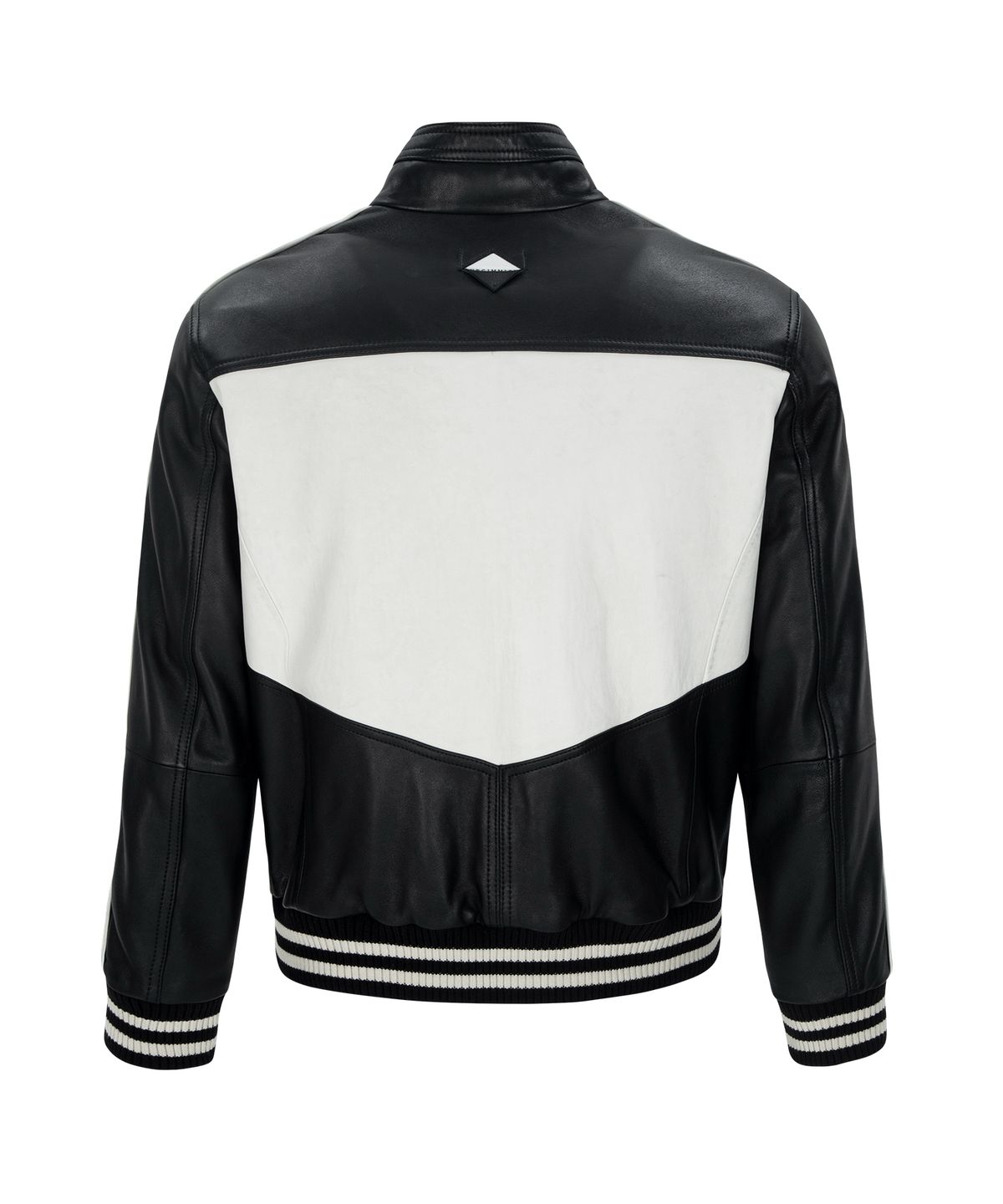 언지미크(UNGIMMICK) GARMENT WASHED NAPPA LEATHER RACER JACKET (BLACK&CREAM / LAMBSKIN)