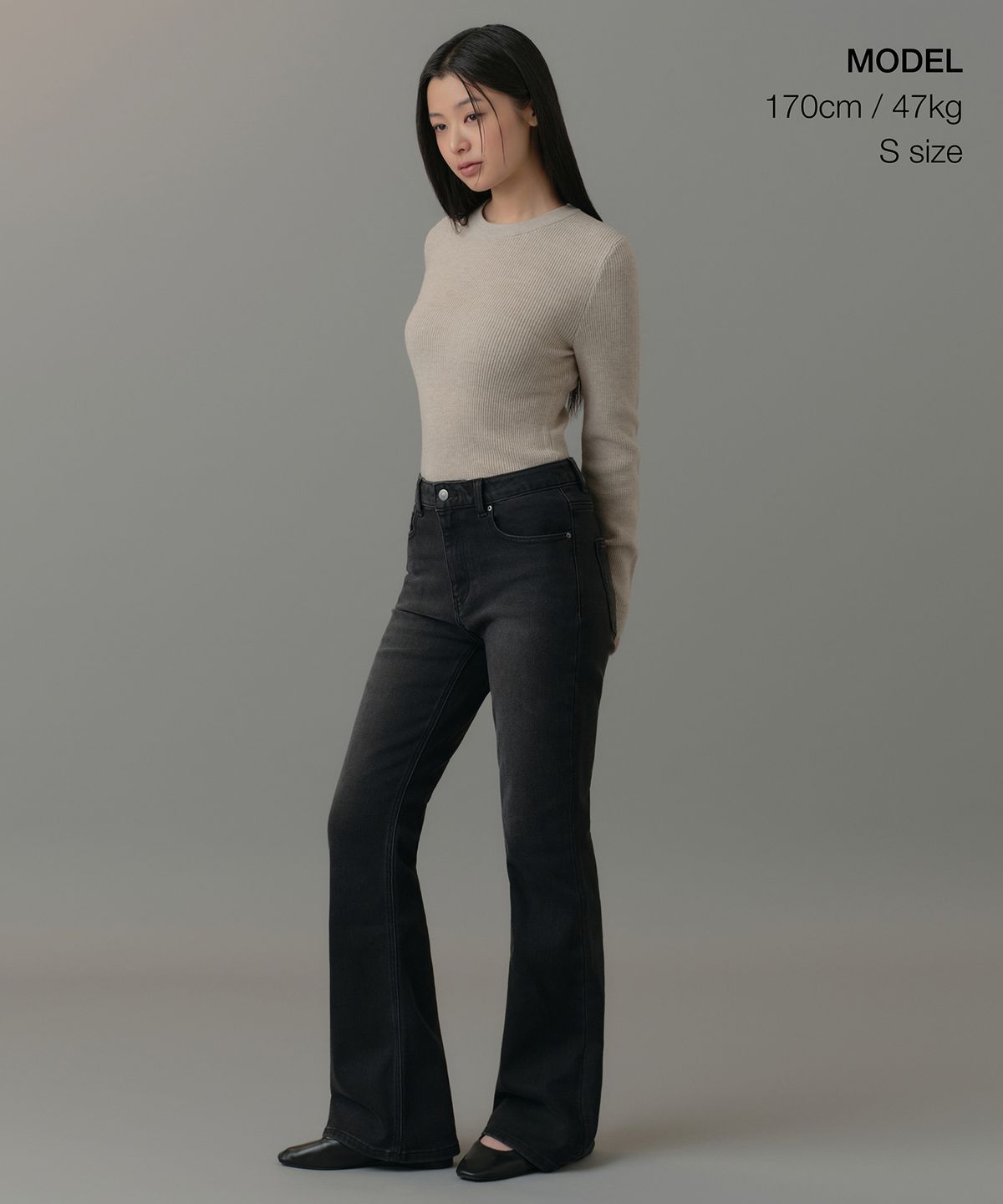 무신사 스탠다드 우먼(MUSINSA STANDARD WOMAN) 우먼즈 리브드 슬림 크루 넥 니트 [라이트 베이지]