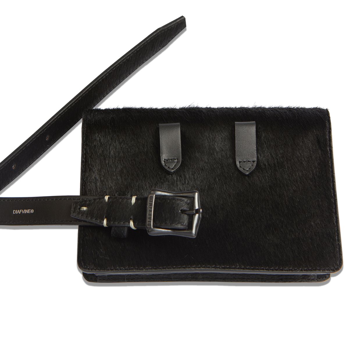 디아프바인(DIAFVINE) DV.LOT 686 Black Calf Hair Belt Bag