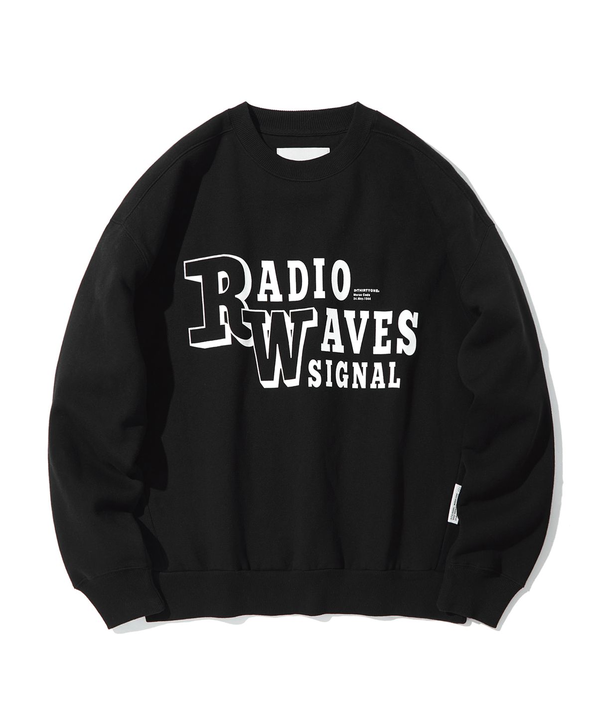 디써티원(DTHIRTYONE) Radio Wave Graphic Crewneck Sweatshirt_Black