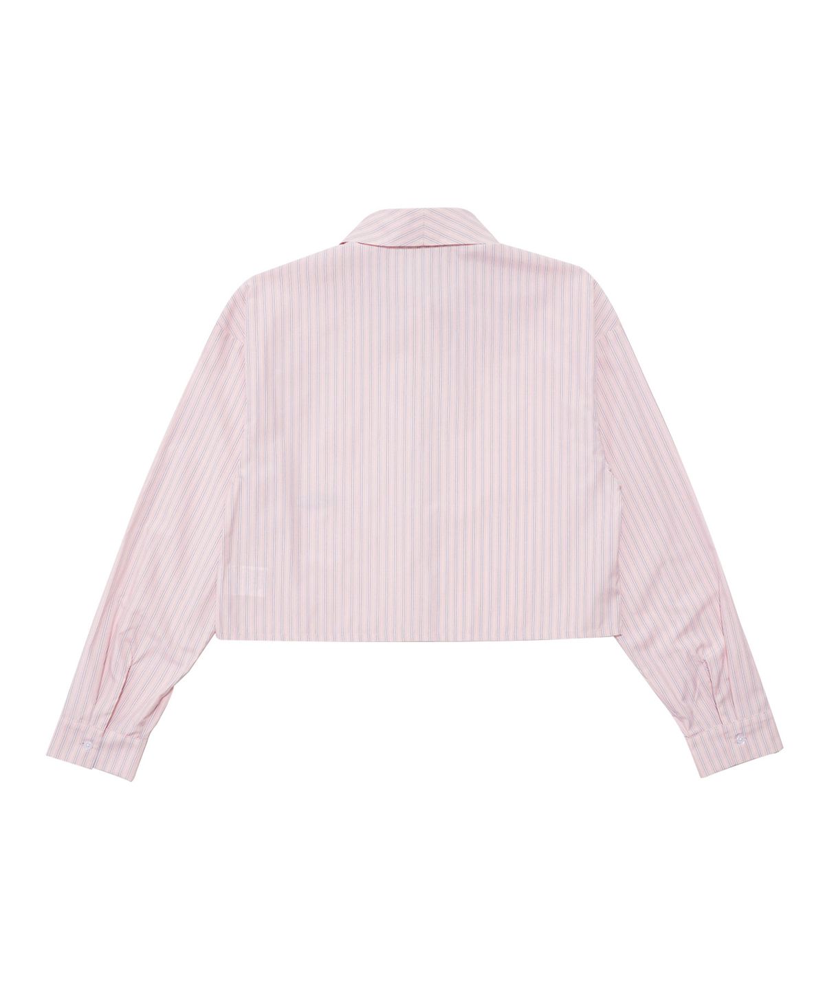 델리센트(DELICCENT) 로고 스트라이프 크롭 셔츠 [PINK]