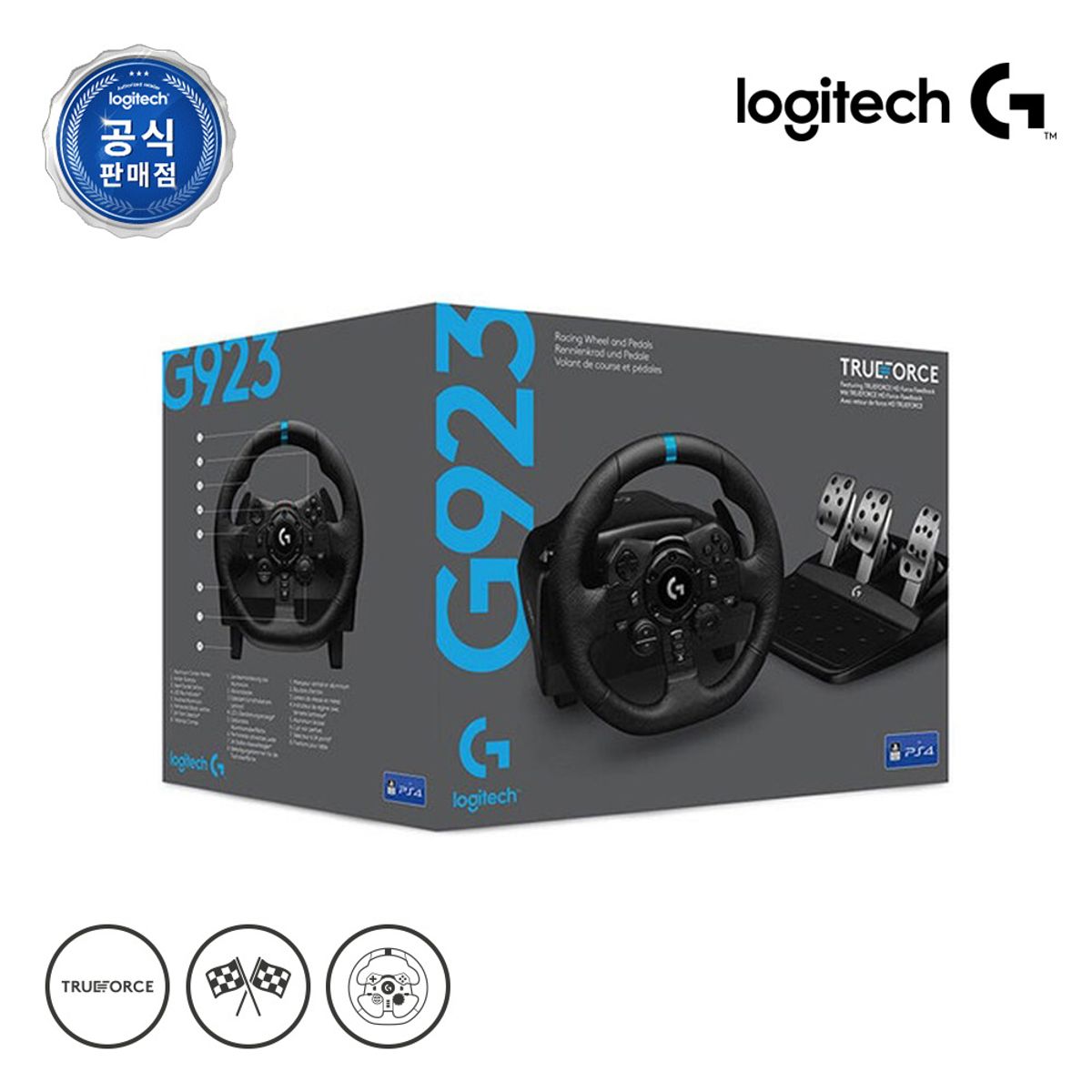 로지텍(LOGITECH) 로지텍코리아 G923 레이싱 휠 + 쉬프터 패키지 PS4 PS5 PC