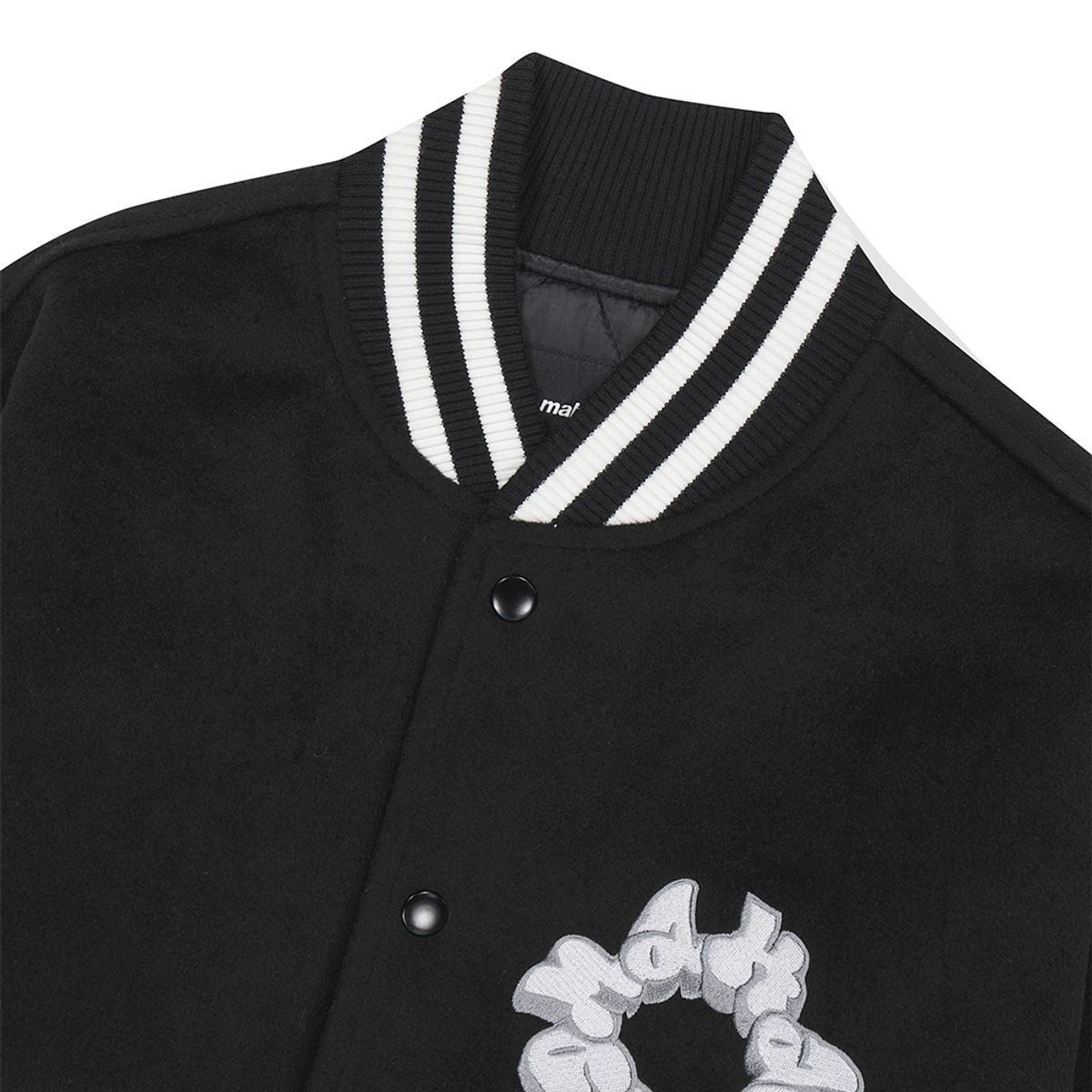 마하그리드(MAHAGRID) THROW UP VARSITY JACKET BLACK(MG2DFMJ242A)