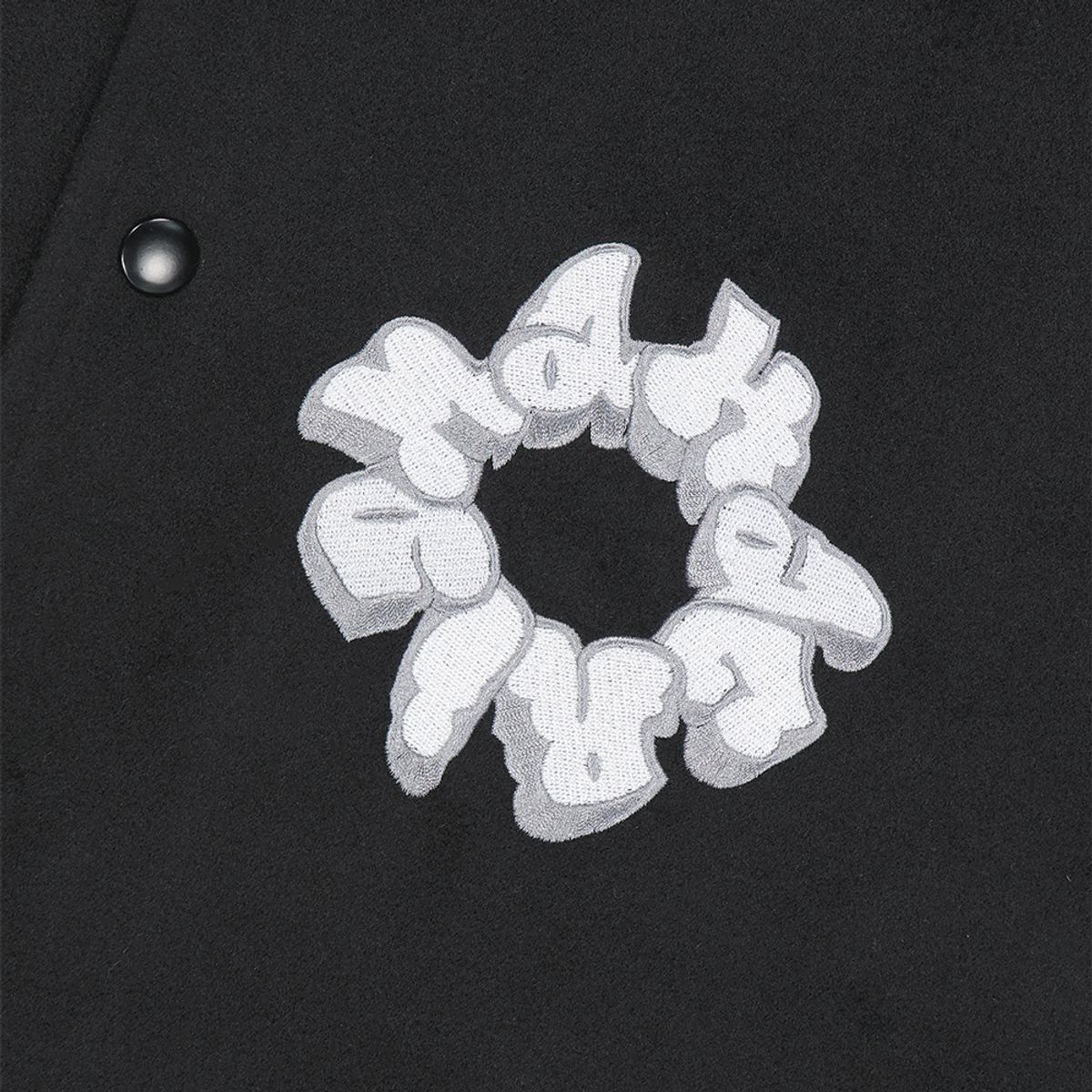마하그리드(MAHAGRID) THROW UP VARSITY JACKET BLACK(MG2DFMJ242A)