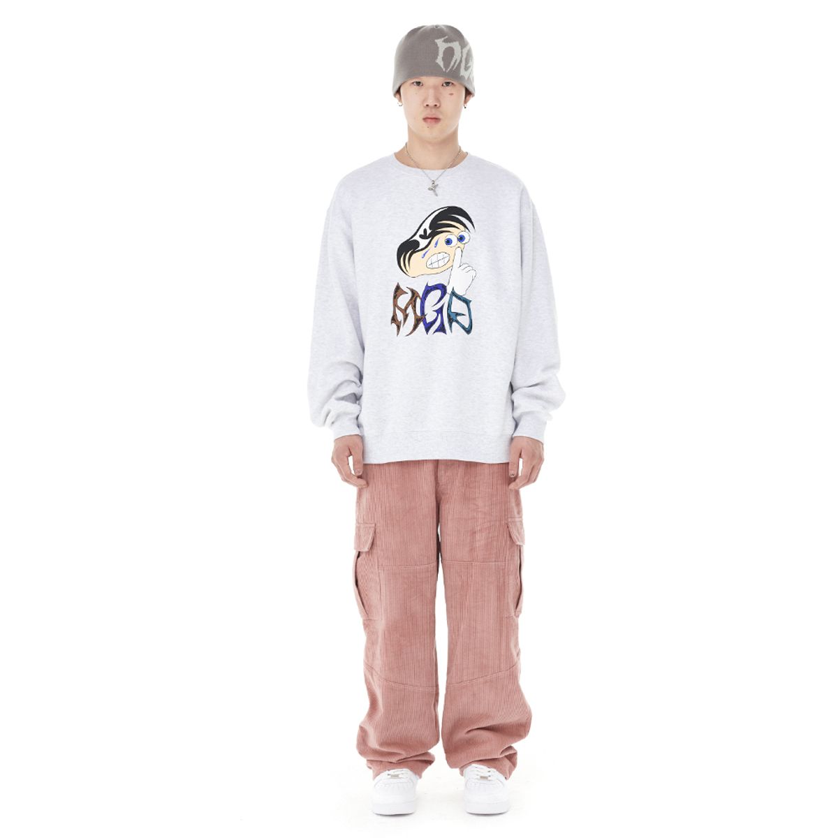 마하그리드(MAHAGRID) HUSH SWEATSHIRT LIGHT GREY(MG2DFMM459A)