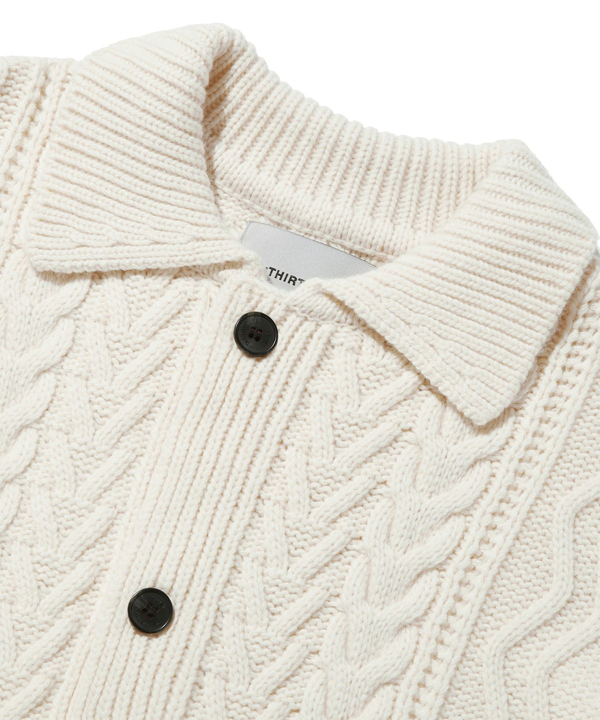 디써티원(DTHIRTYONE) Fisherman Cable Collar Cardigan_Cream