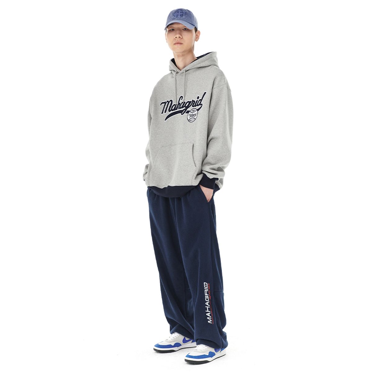 마하그리드(MAHAGRID) SPORTS LOGO FLEECE PANT NAVY(MG2DFMPA02A)