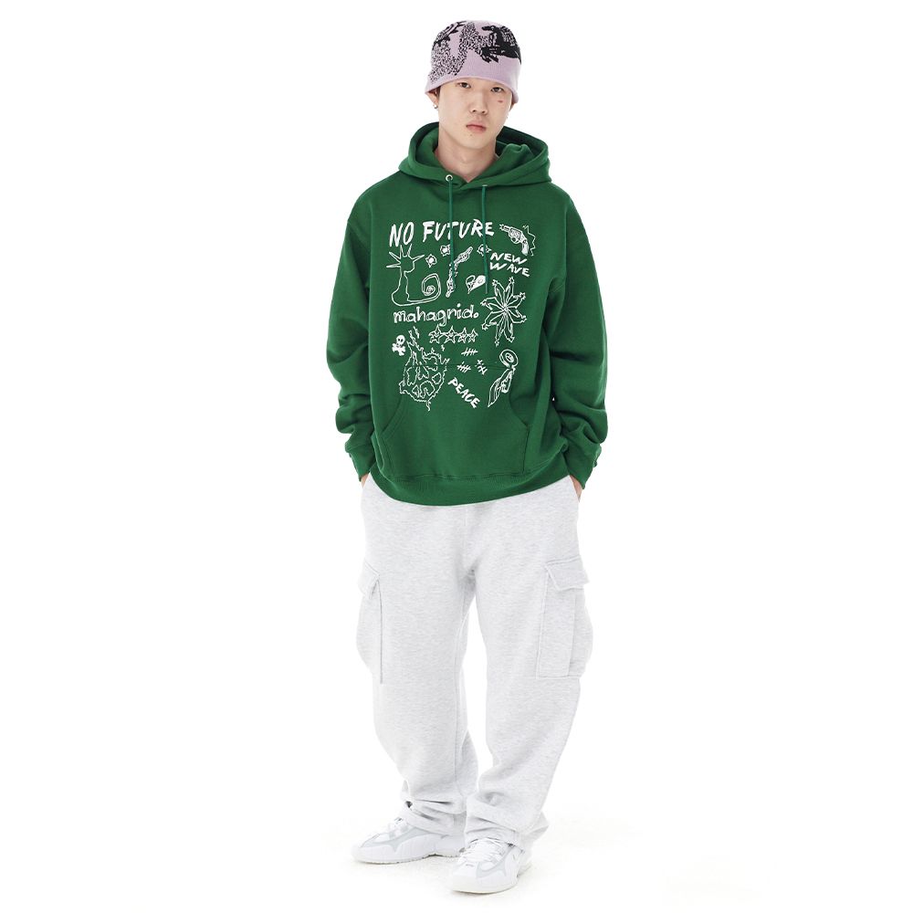 【mahagrid】23FW★ NO FUTURE HOODIE MUSINSA | MAHAGRID NO FUTURE HOODIE BLACK(MG2DFMM416A)