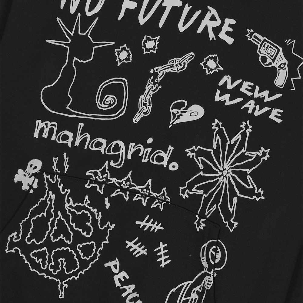 MUSINSA | MAHAGRID NO FUTURE HOODIE BLACK(MG2DFMM416A)