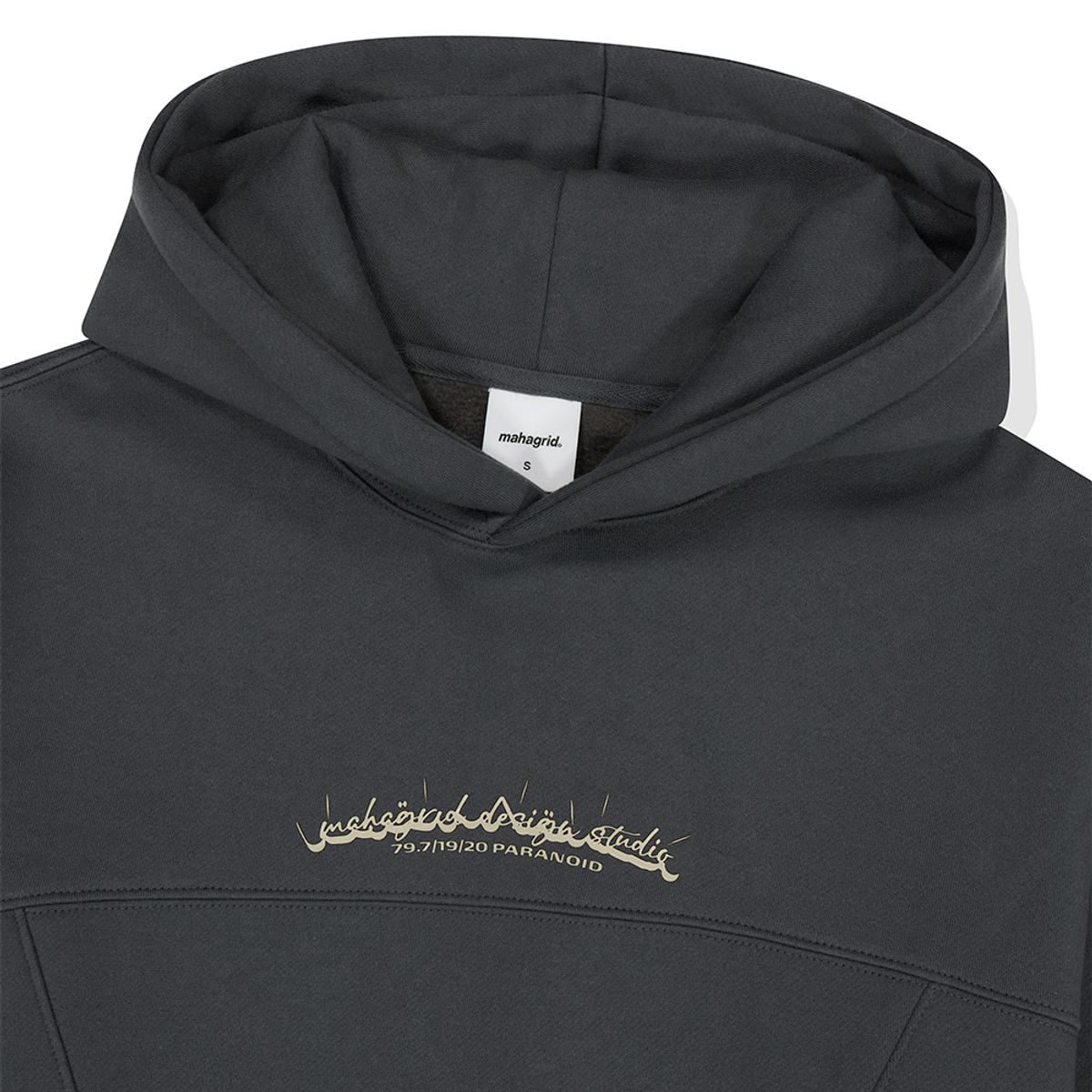 마하그리드(MAHAGRID) CURVED CUT HOODIE CHARCOAL(MG2DFMM421A)