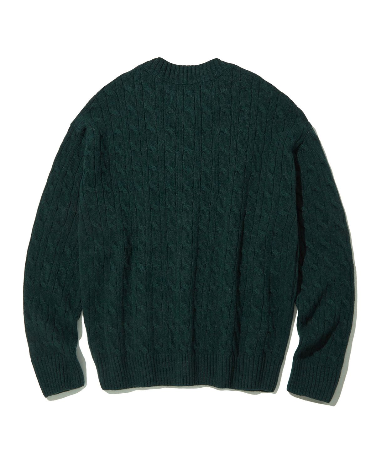 디써티원(DTHIRTYONE) Cable V-neck Wool Sweater_Forest Green