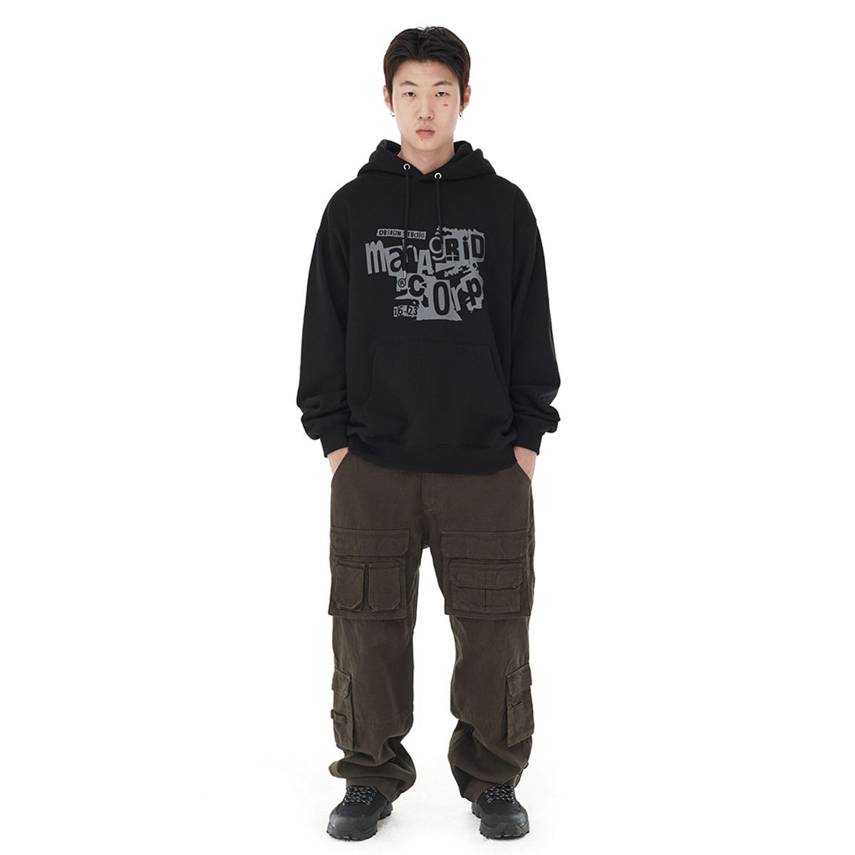 마하그리드(MAHAGRID) GRUNGE HOODIE BLACK(MG2DFMM410A)