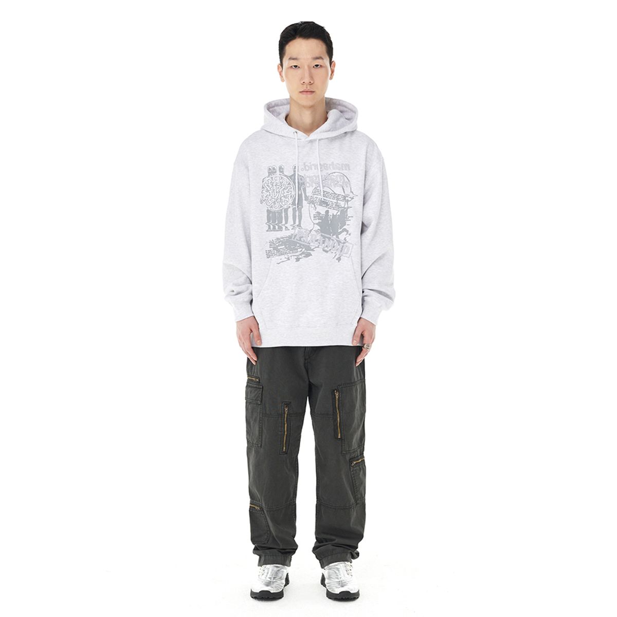 마하그리드(MAHAGRID) PARANOID HOODIE LIGHT GREY(MG2DFMM420A)