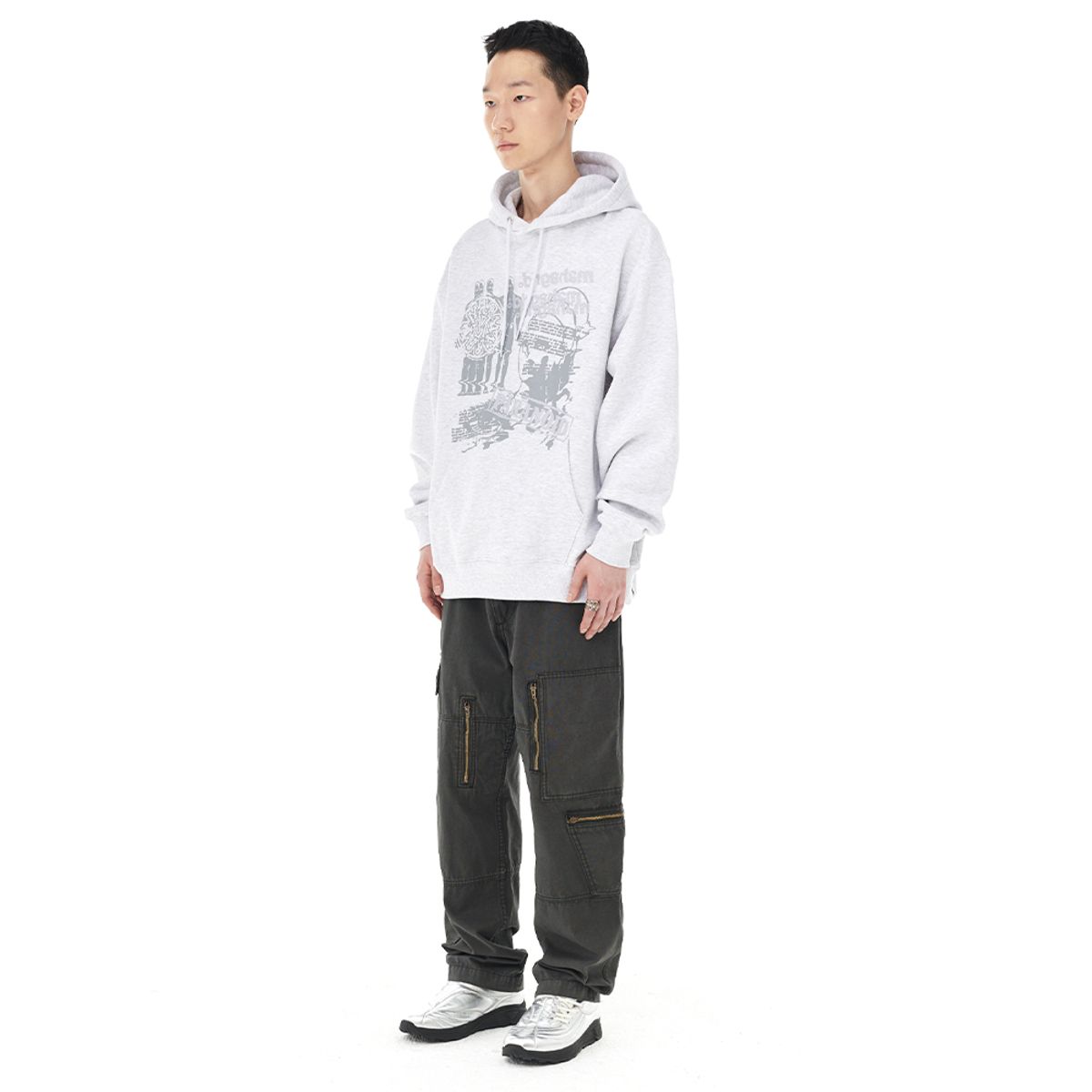 마하그리드(MAHAGRID) PARANOID HOODIE LIGHT GREY(MG2DFMM420A)