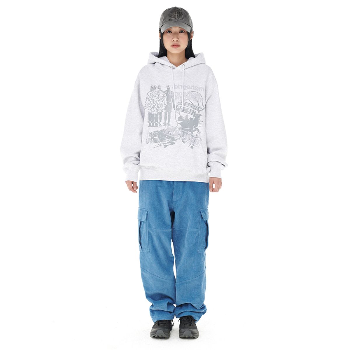 마하그리드(MAHAGRID) PARANOID HOODIE LIGHT GREY(MG2DFMM420A)