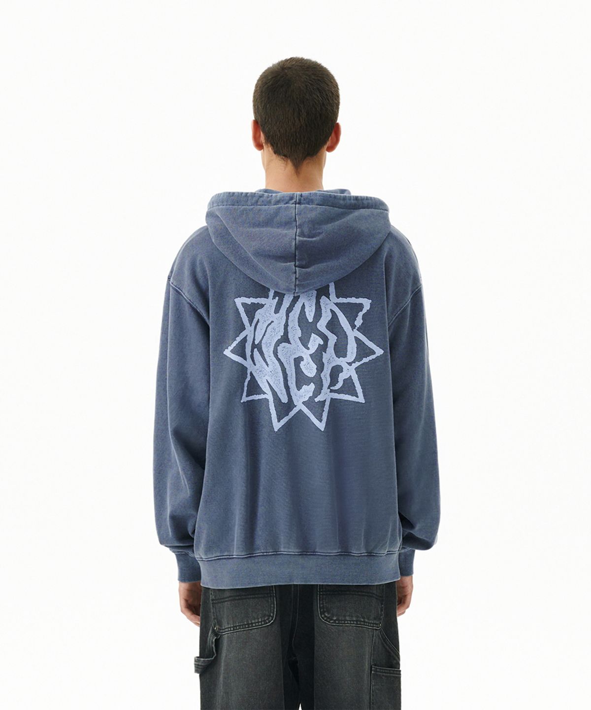 마하그리드(MAHAGRID) SUN LOGO PIGMENT ZIP UP HOODIE NAVY(MG2DFMM430A)