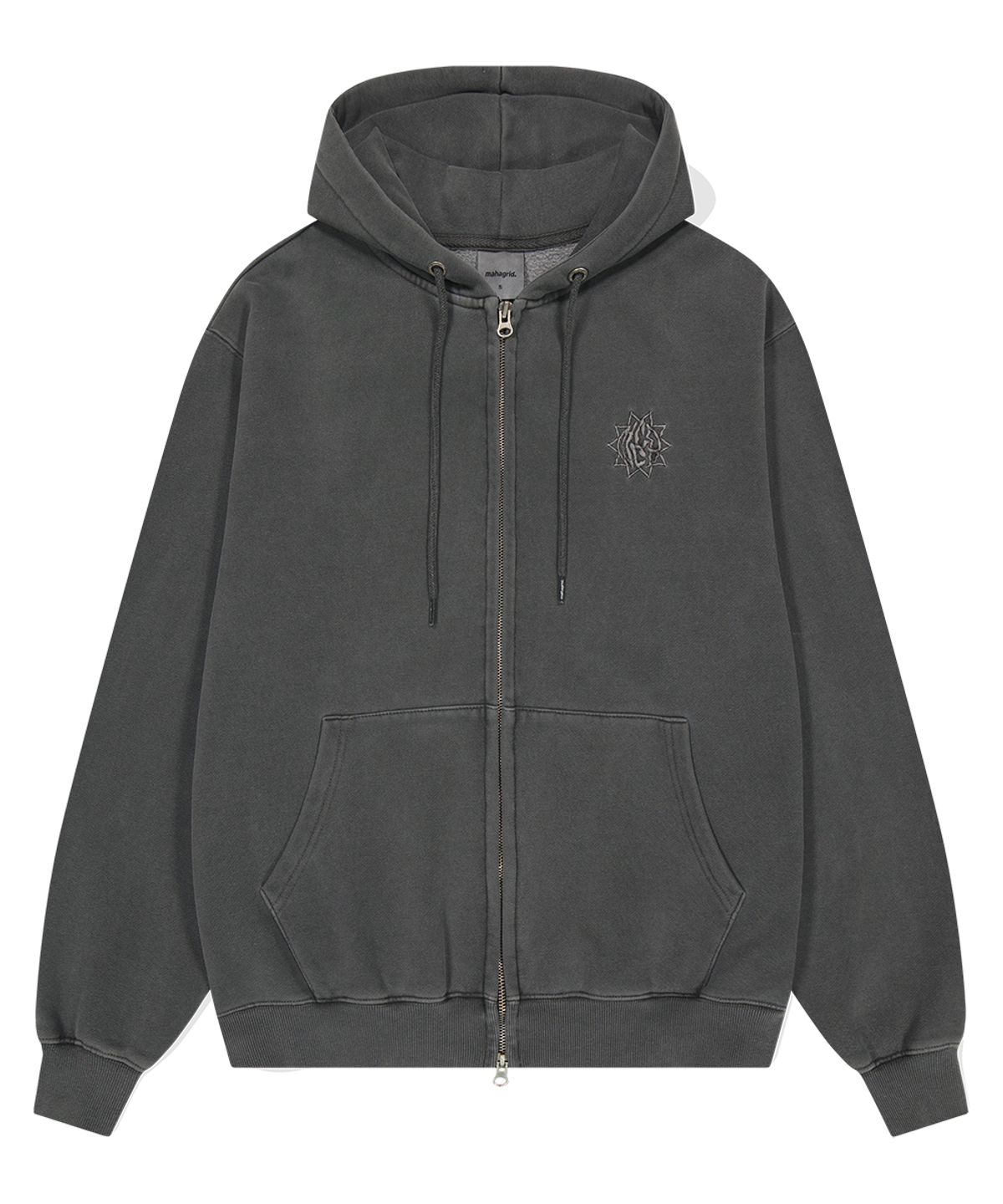 마하그리드(MAHAGRID) SUN LOGO PIGMENT ZIP UP HOODIE CHARCOAL(MG2DFMM430A)