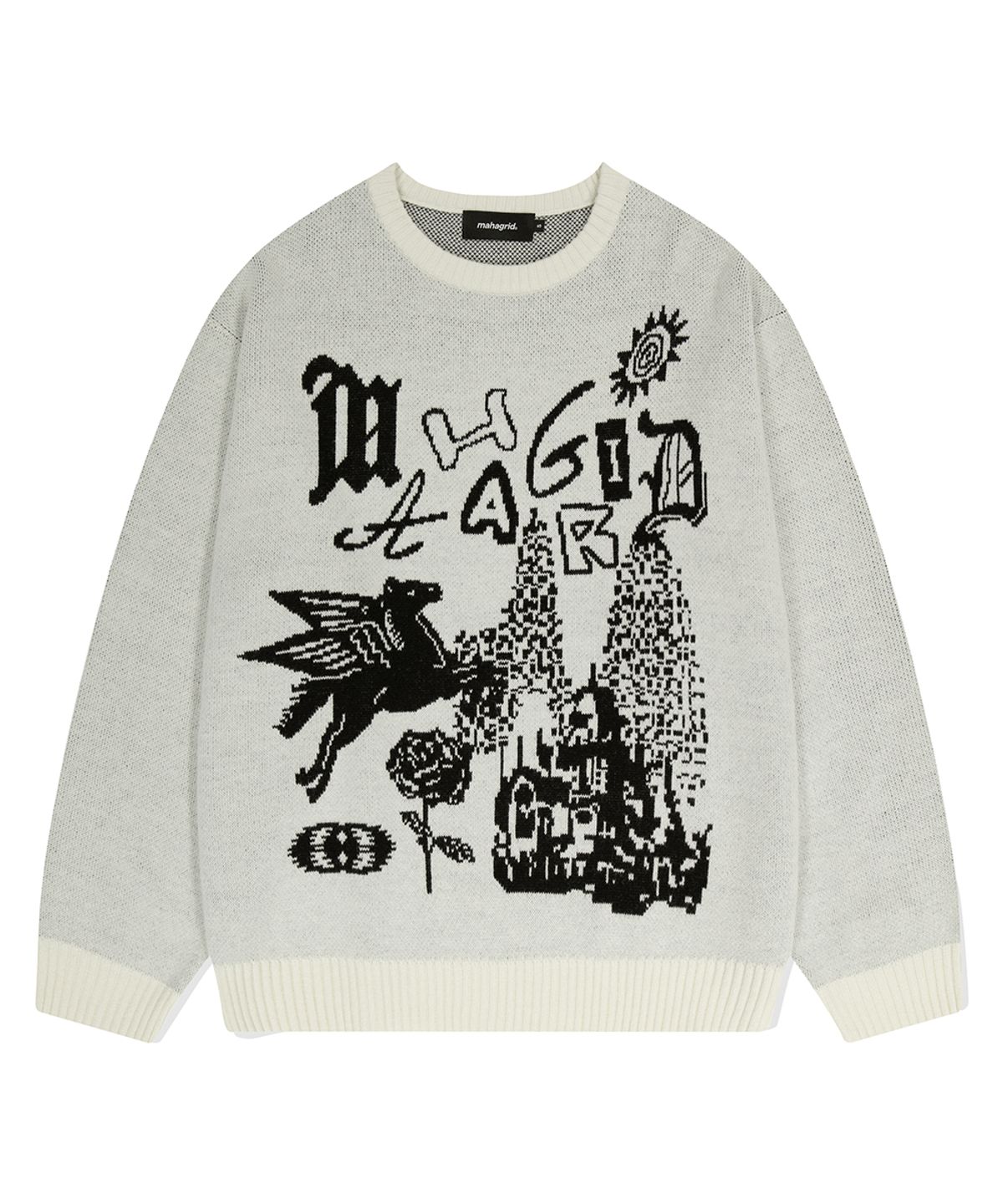 마하그리드(MAHAGRID) FANTASIA KNIT SWEATER IVORY(MG2DFMK623A)