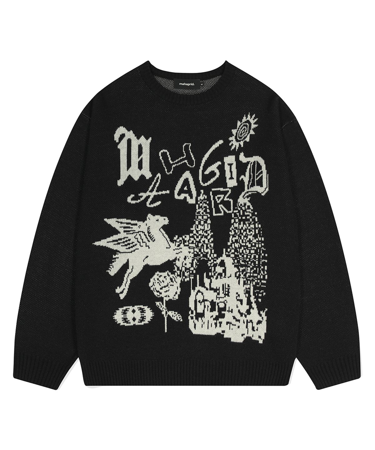 마하그리드(MAHAGRID) FANTASIA KNIT SWEATER BLACK(MG2DFMK623A)