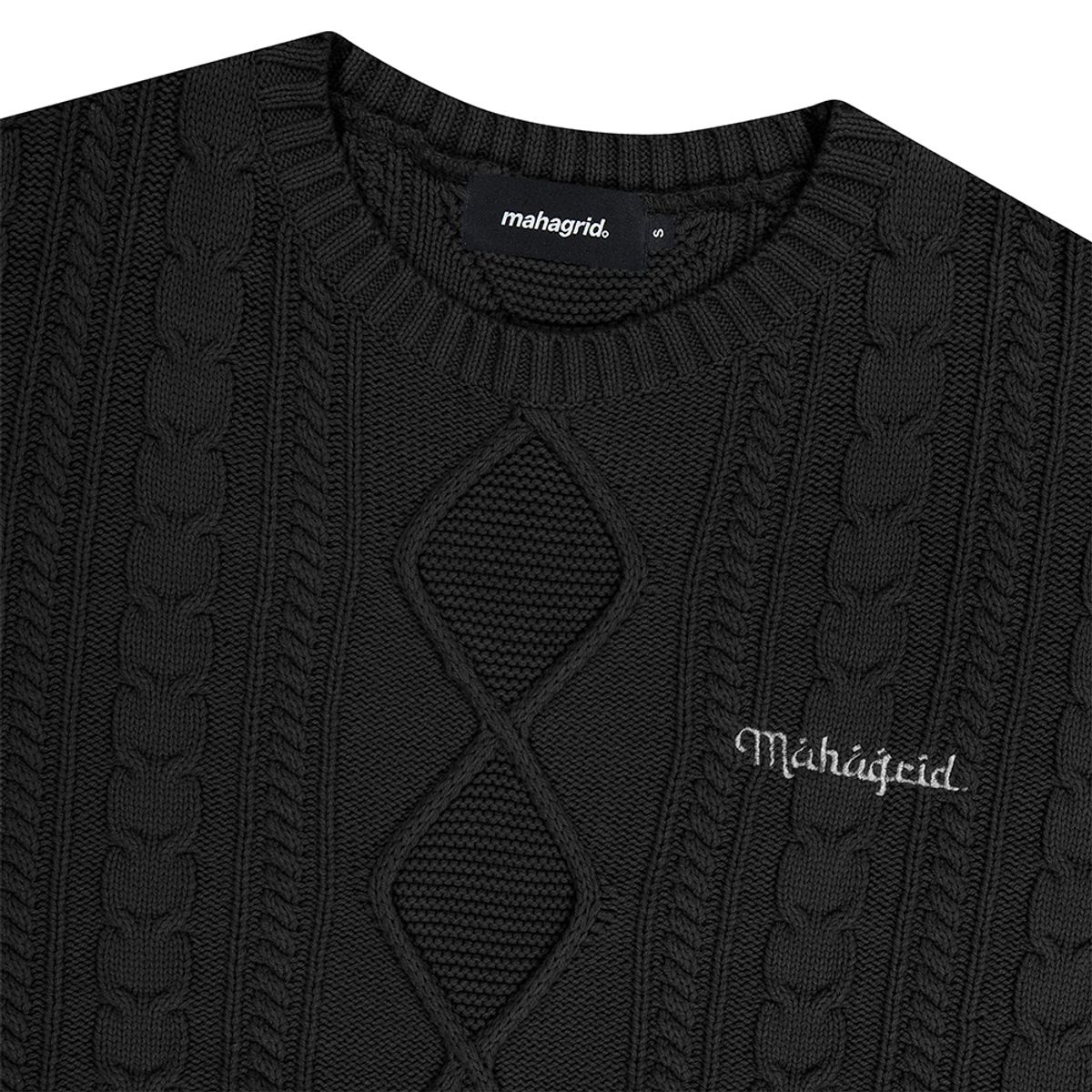 마하그리드(MAHAGRID) FISHERMAN KNIT SWEATER BLACK(MG2DFMK624A)