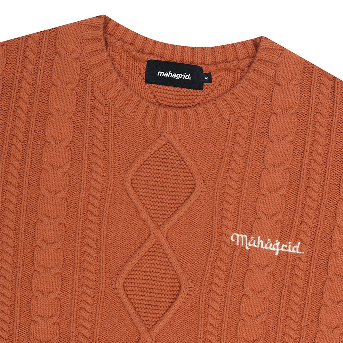 마하그리드(MAHAGRID) FISHERMAN KNIT SWEATER ORANGE(MG2DFMK624A)