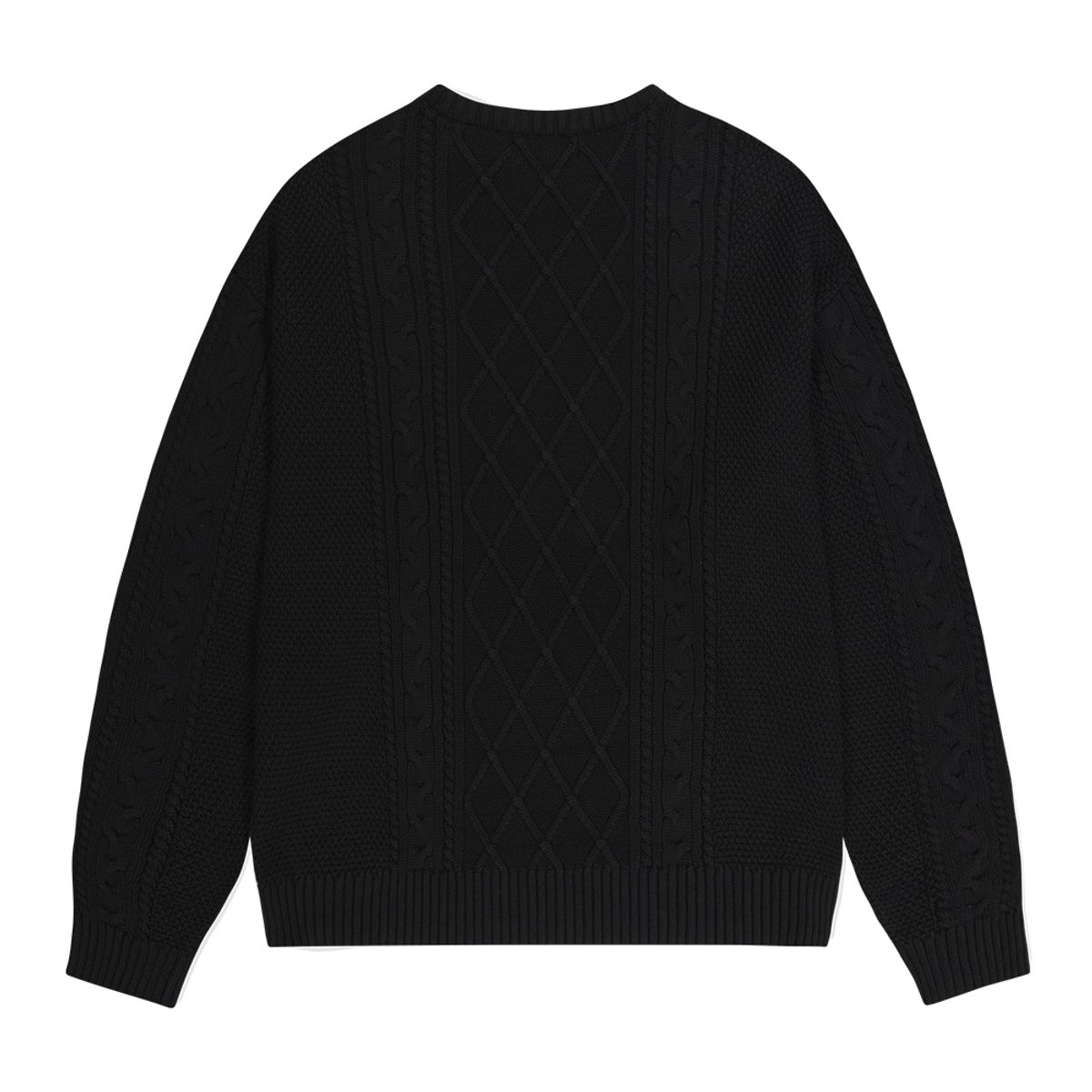 마하그리드(MAHAGRID) BROKEN GUITAR CABLE KNIT SWEATER BLACK(MG2DFMK622A)