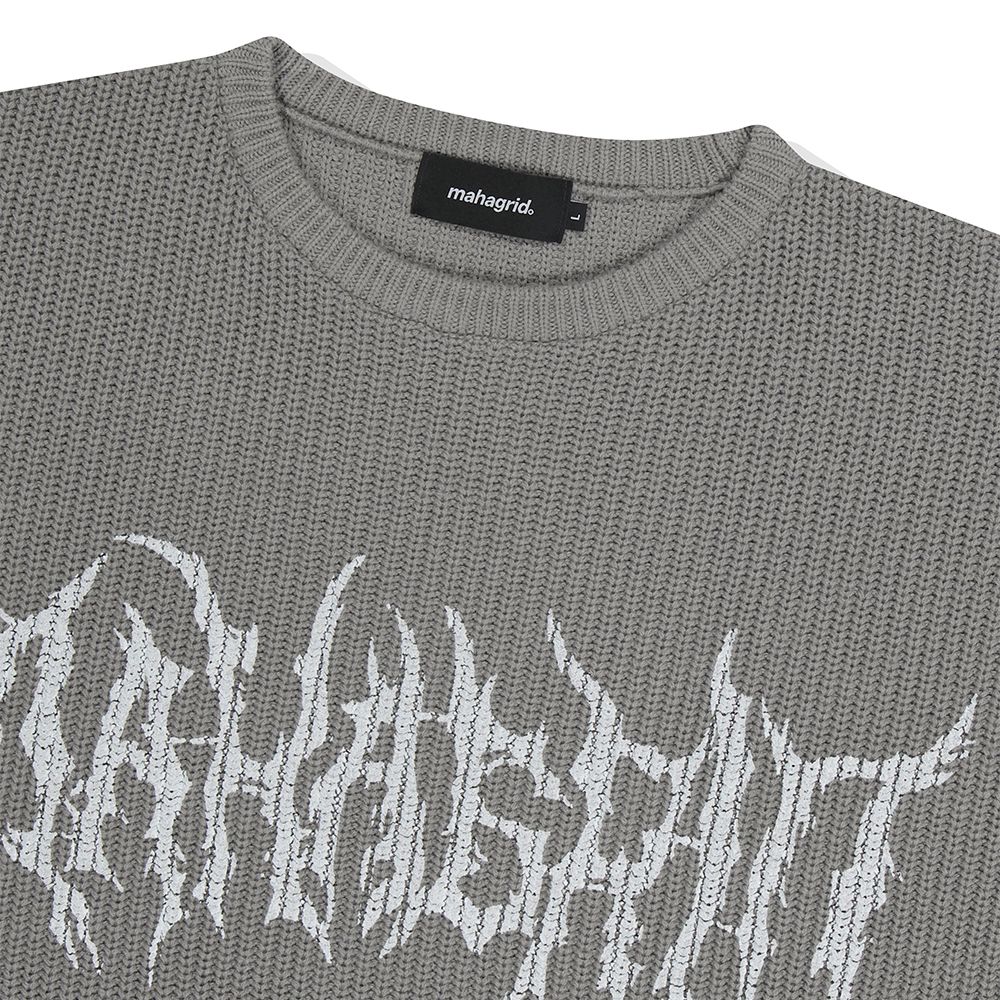 MUSINSA | MAHAGRID GOTH KNIT SWEATER GREY(MG2DFMK683A)
