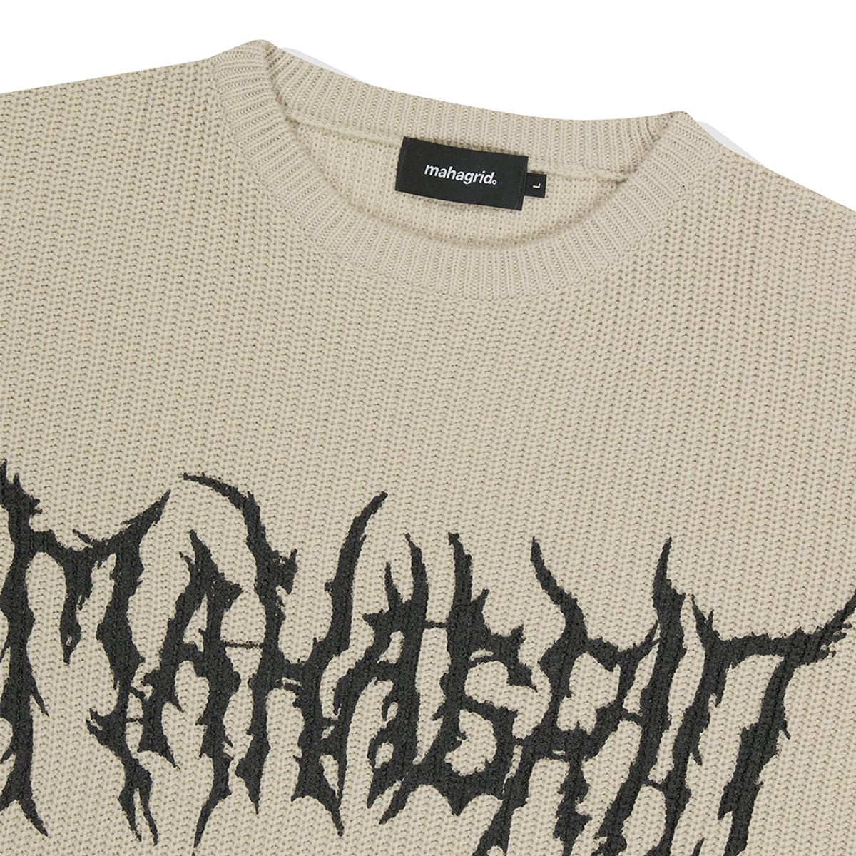 마하그리드(MAHAGRID) GOTH KNIT SWEATER BEIGE(MG2DFMK683A)