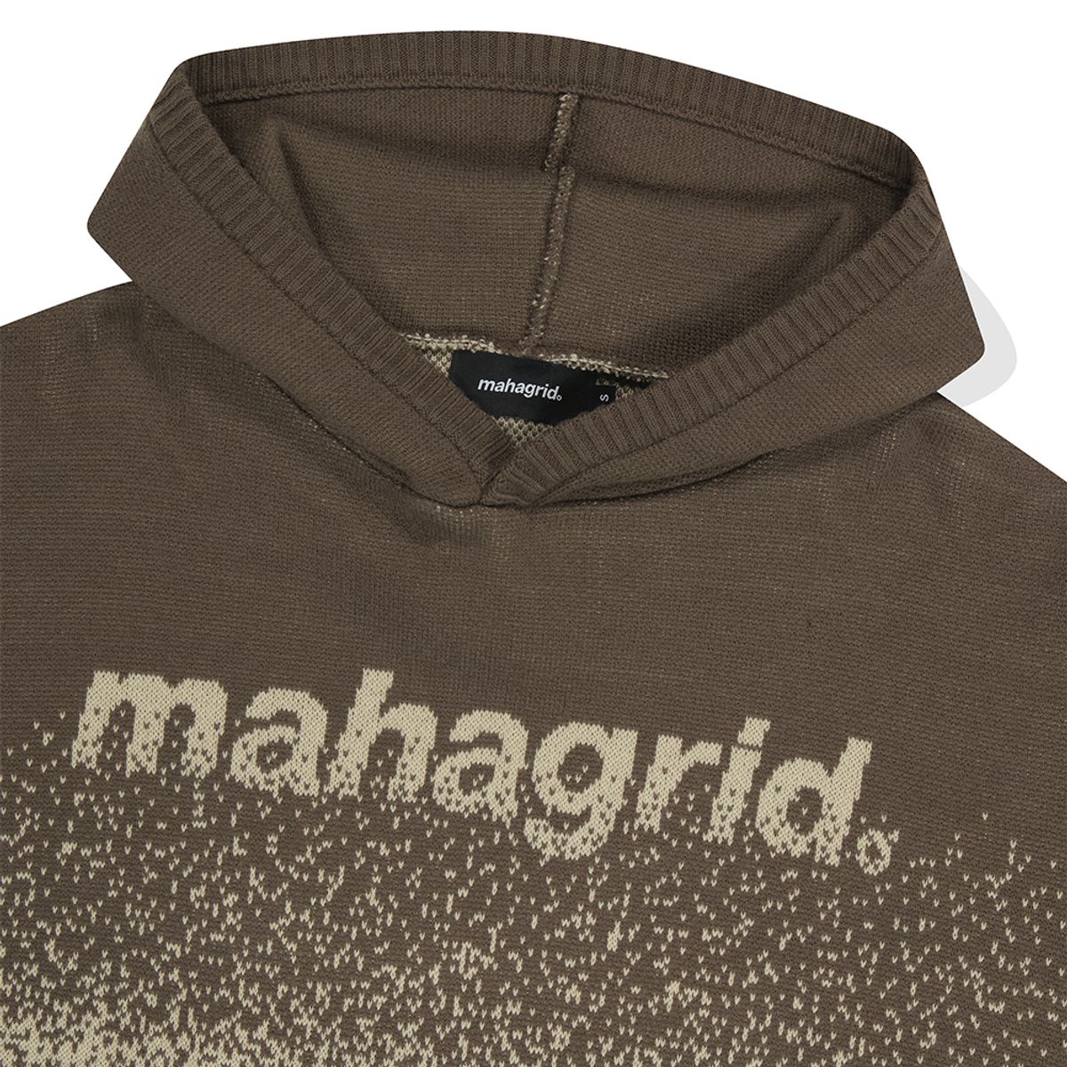 마하그리드(MAHAGRID) BASIC LOGO OMBRE KNIT HOODIE BROWN(MG2DFMK630A)