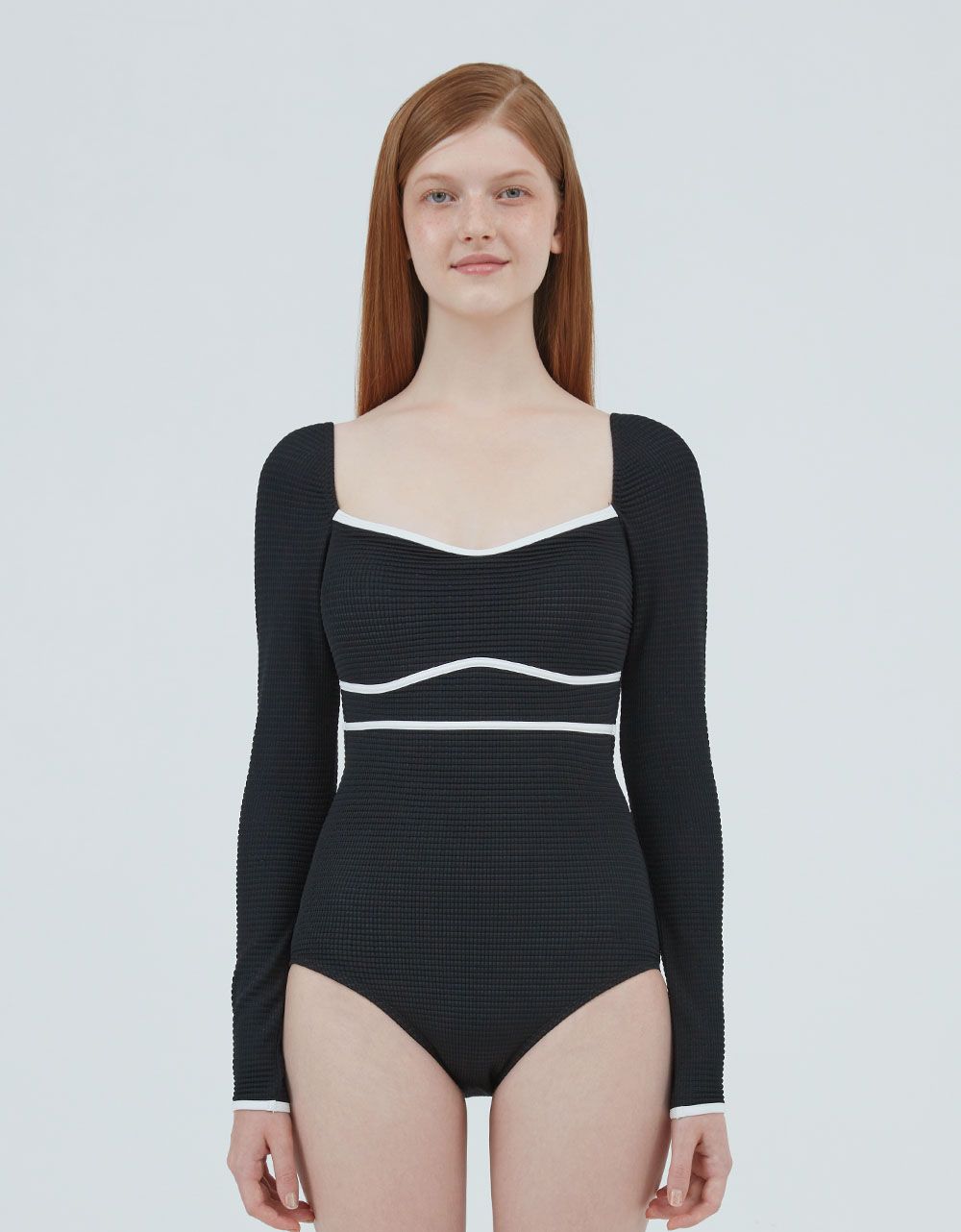 MUSINSA | CORALIQUE Heartneck Waffle Monokini Black