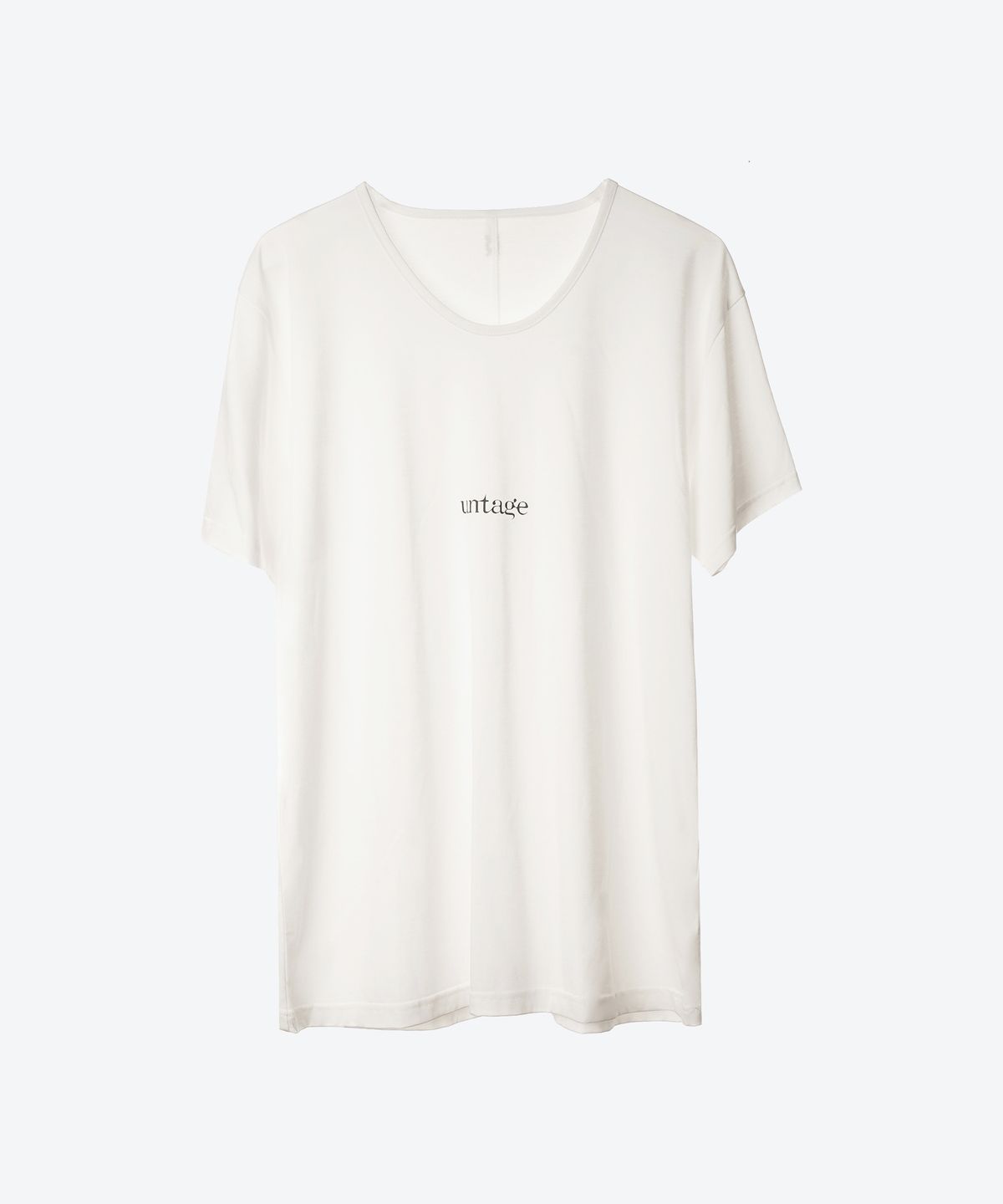 언티지(UNTAGE) 텐셀 로고 프린트 반팔 티셔츠[White(UNISEX)]_UTT-ST31