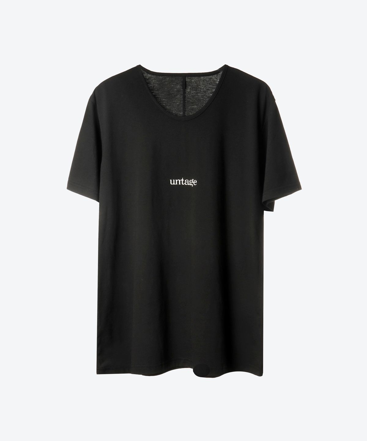 언티지(UNTAGE) 텐셀 로고 프린트 반팔 티셔츠[Black(UNISEX)]_UTT-ST32