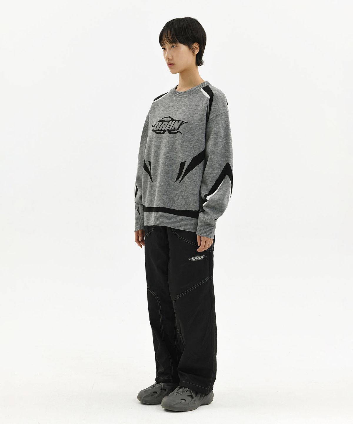 래리클락(LARRY CLARK) DAMN RACER JACQUARD KNIT GRAY
