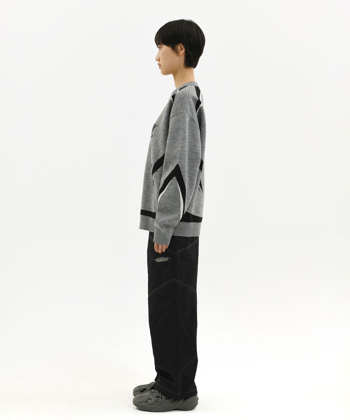 래리클락(LARRY CLARK) DAMN RACER JACQUARD KNIT GRAY