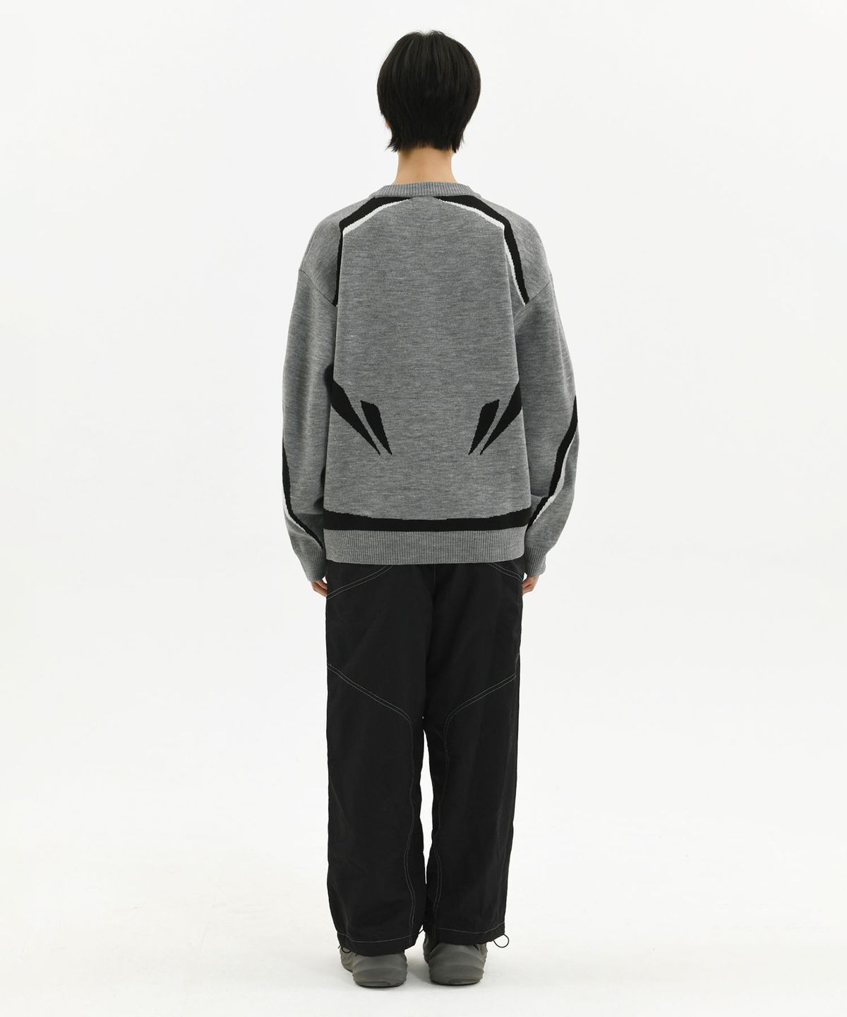 래리클락(LARRY CLARK) DAMN RACER JACQUARD KNIT GRAY