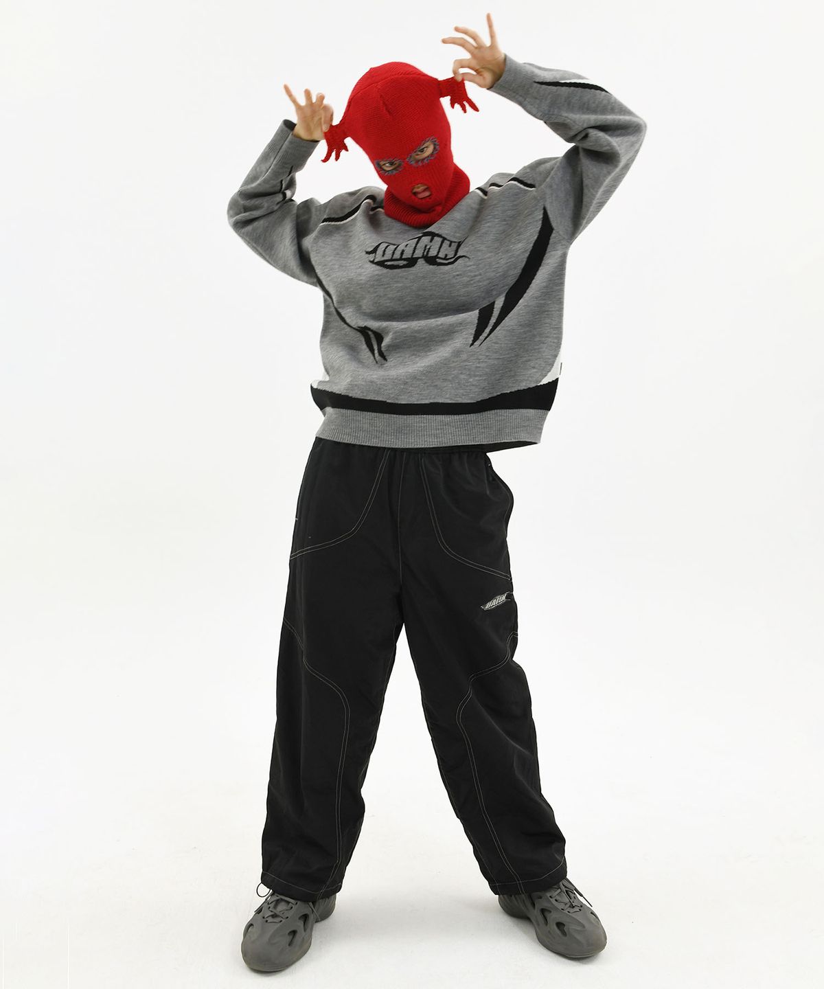 래리클락(LARRY CLARK) DAMN RACER JACQUARD KNIT GRAY