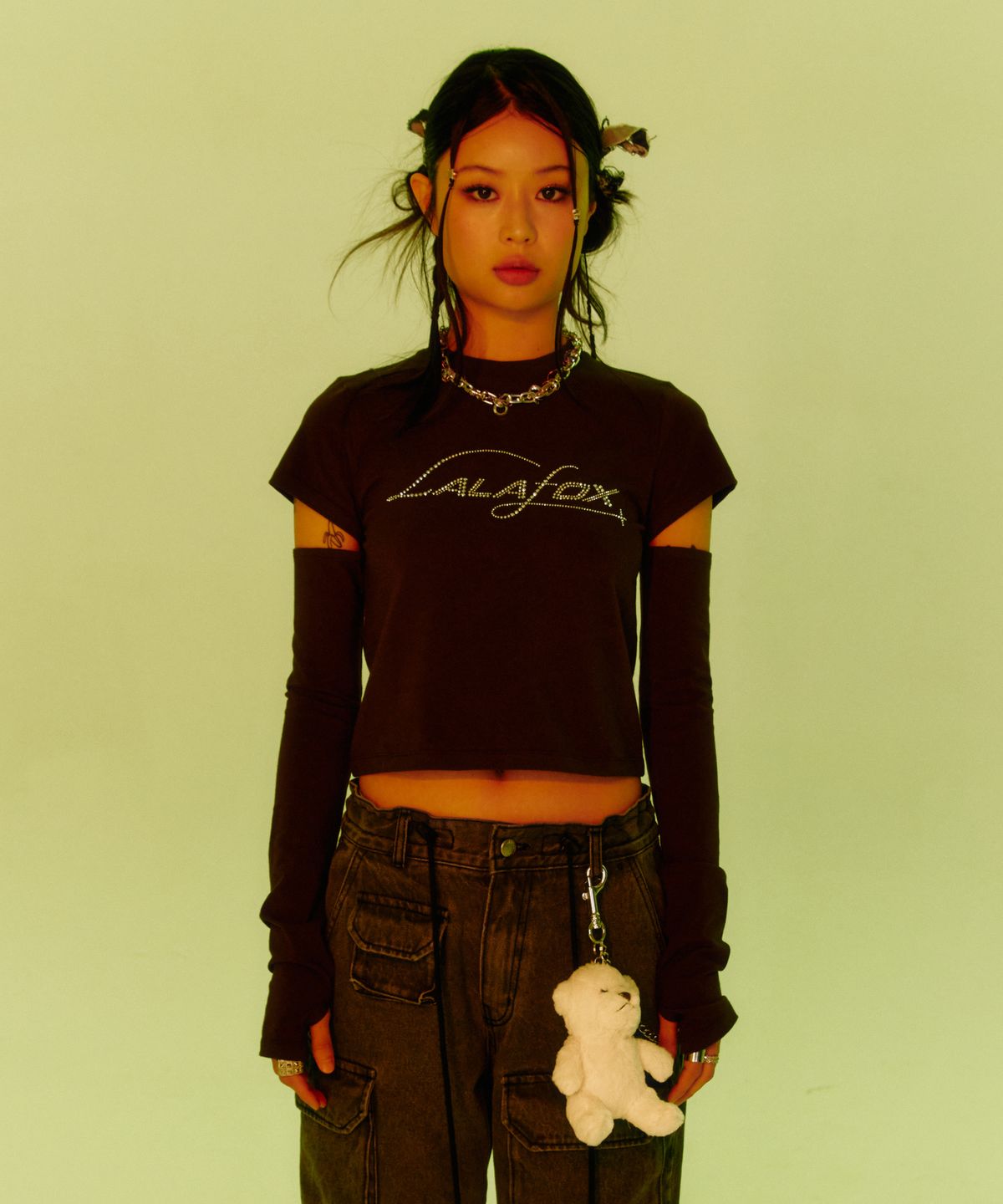 라라폭스(LALAFOX) STAR LOGO T-SHIRT BROWN BP2CH001