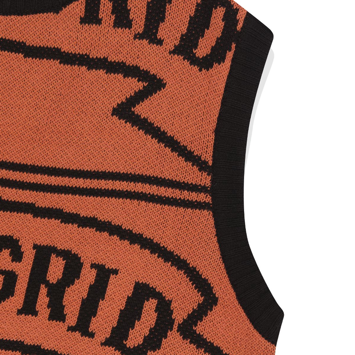 마하그리드(MAHAGRID) FLAG LOGO KNIT VEST ORANGE(MG2DFMK690A)